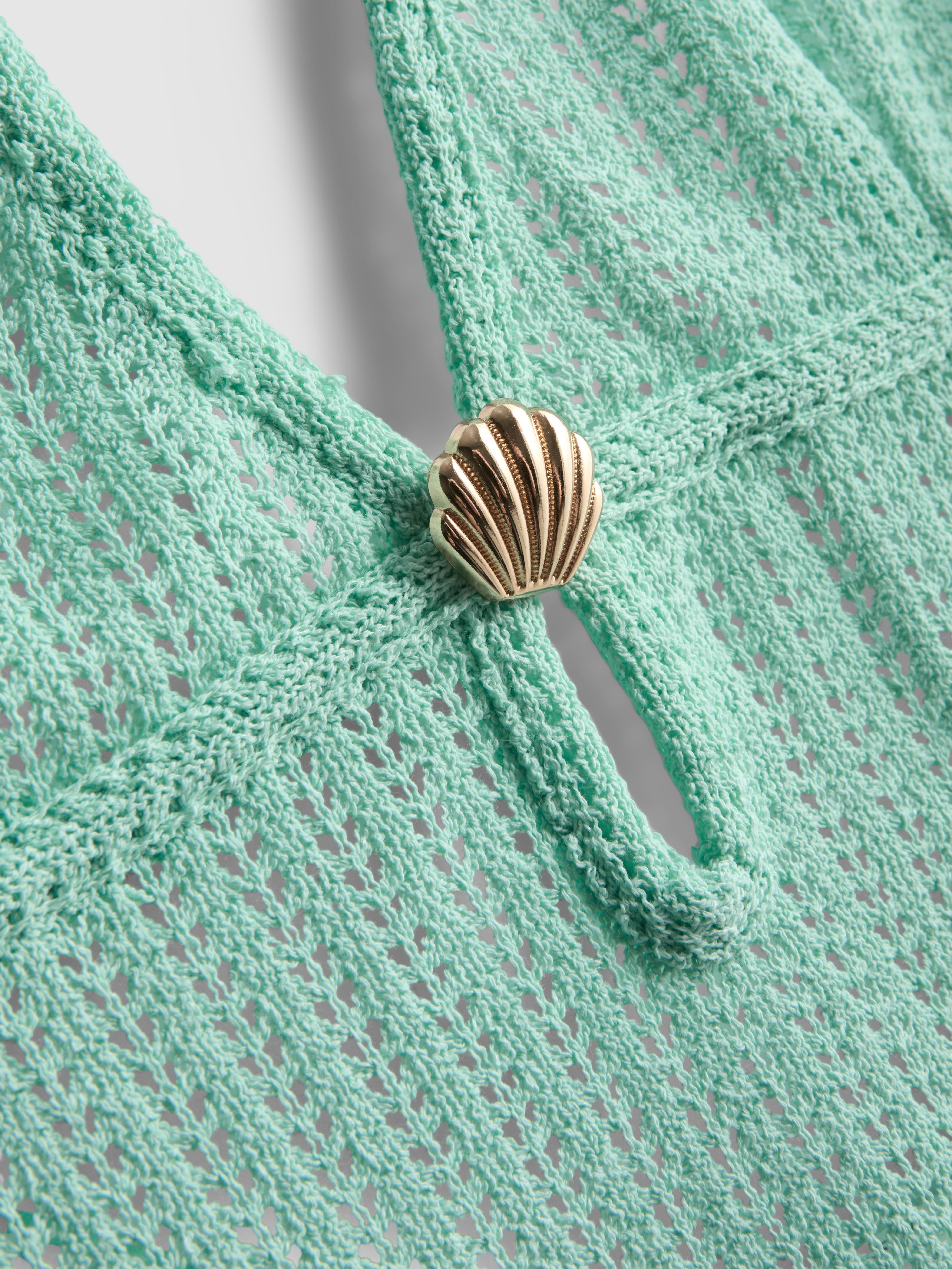 Halter-Neck Shell Mini Beach Dress