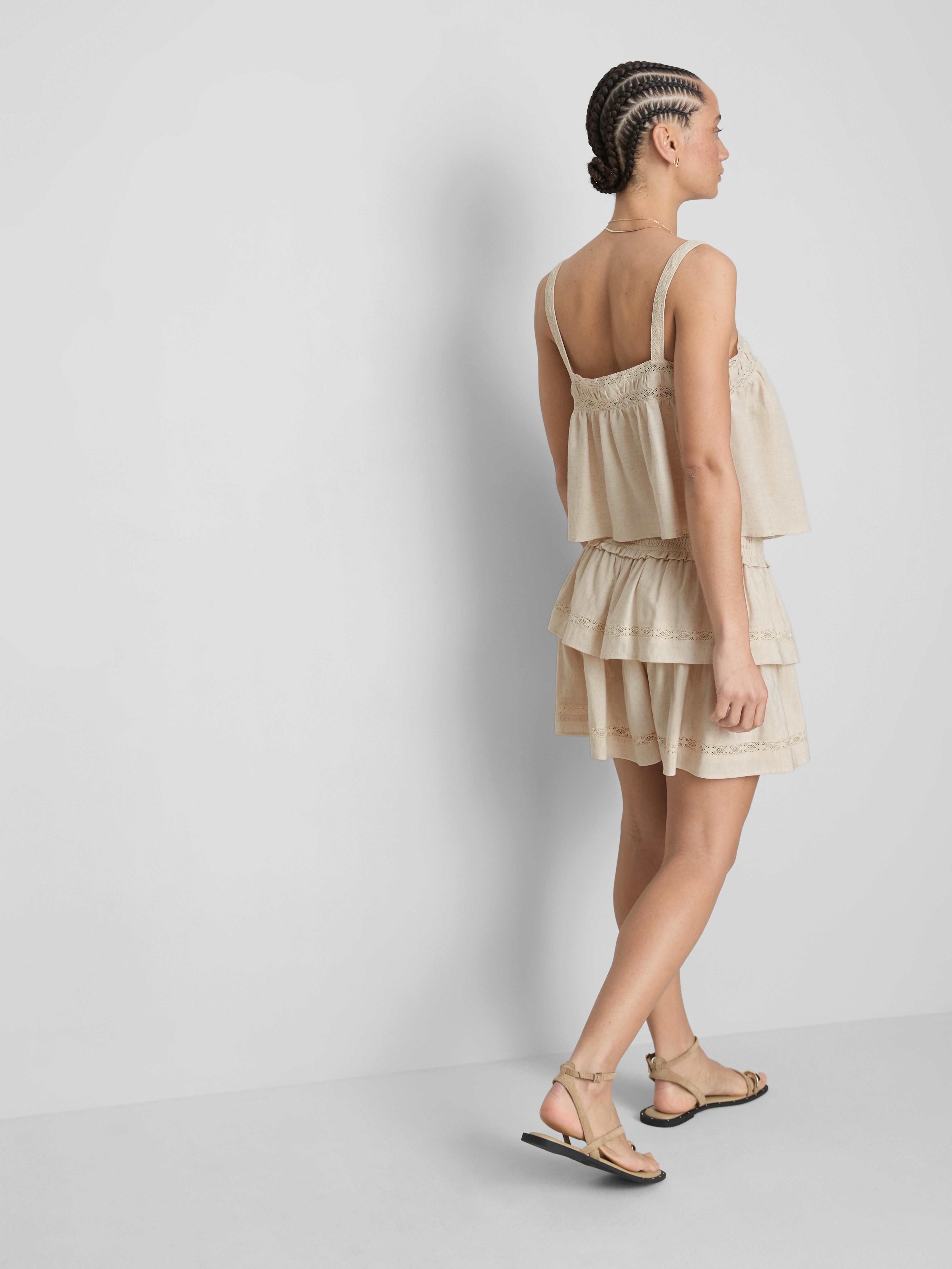 Cotton-Blend Lace-Detail Top