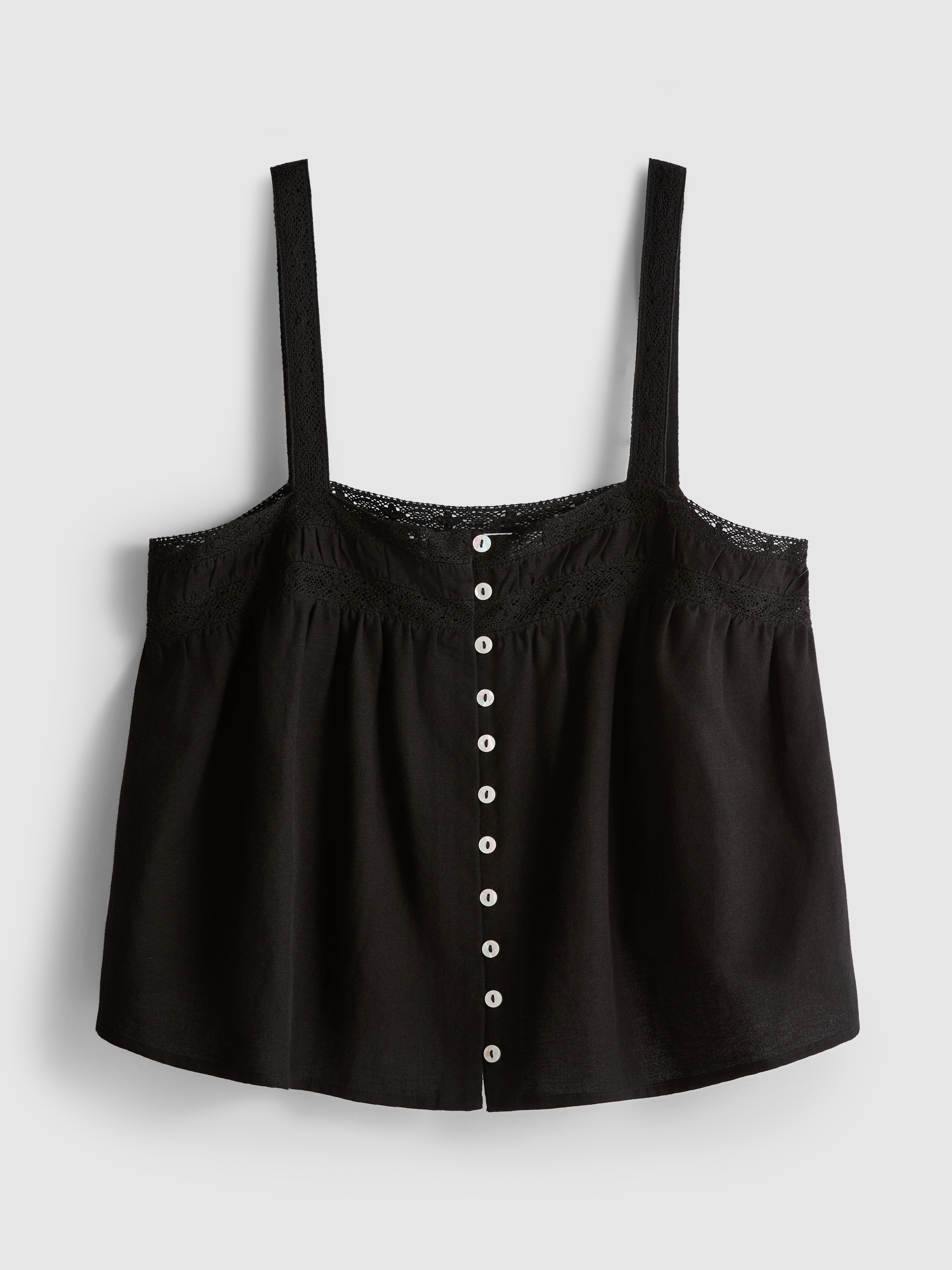 Cotton-Blend Lace-Detail Top