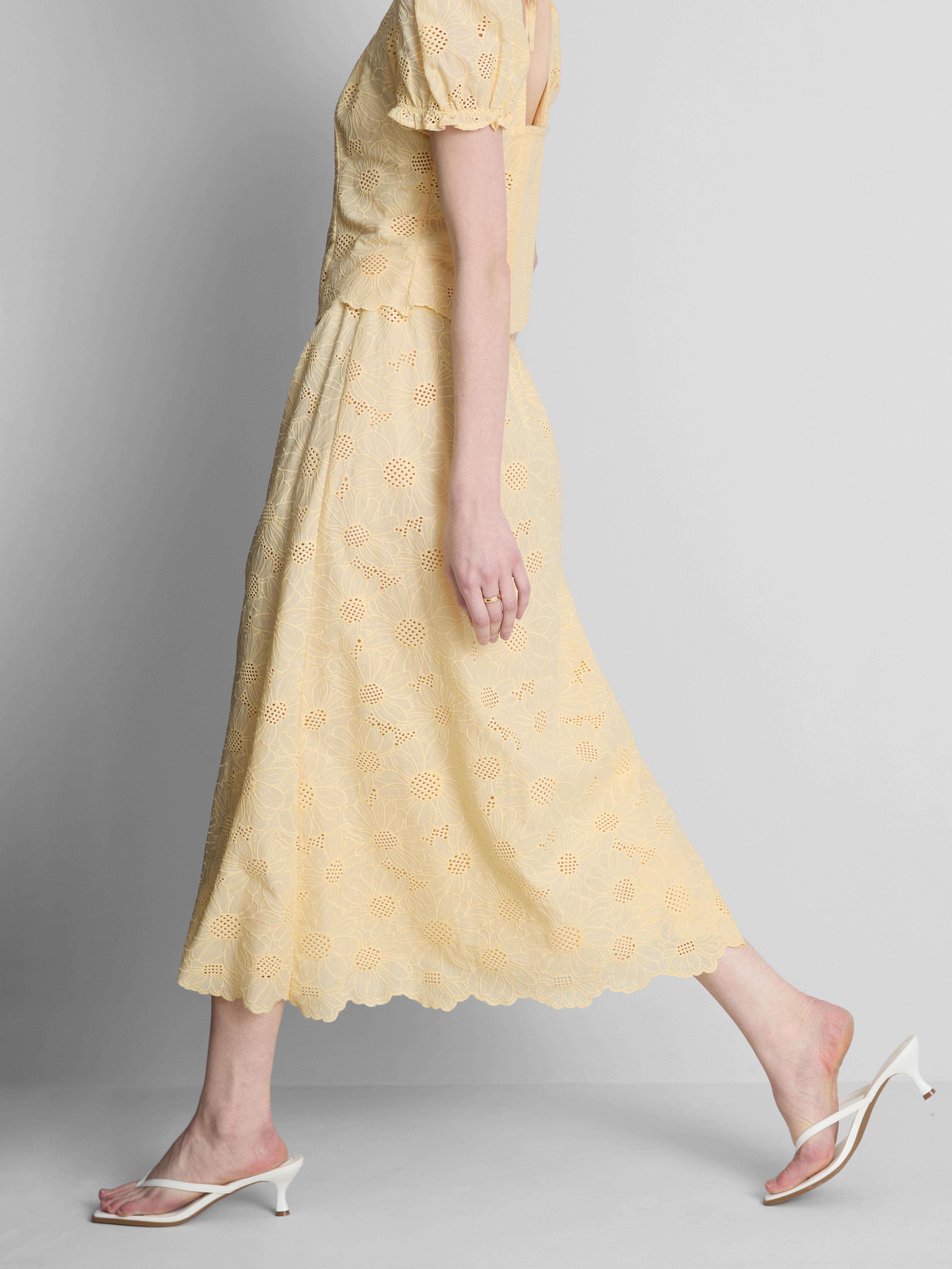 Cotton Broderie Maxi Skirt