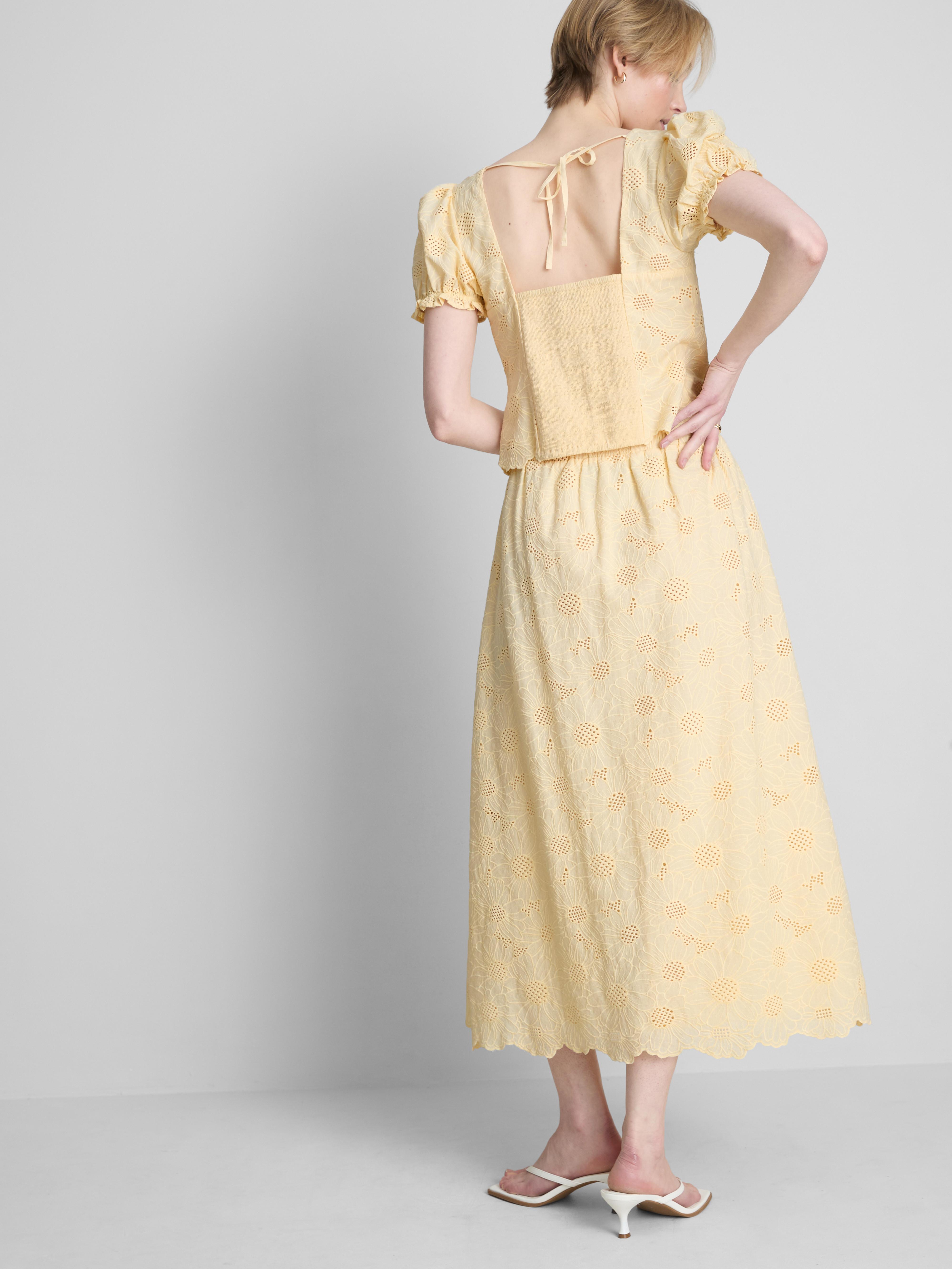 Cotton Broderie Maxi Skirt