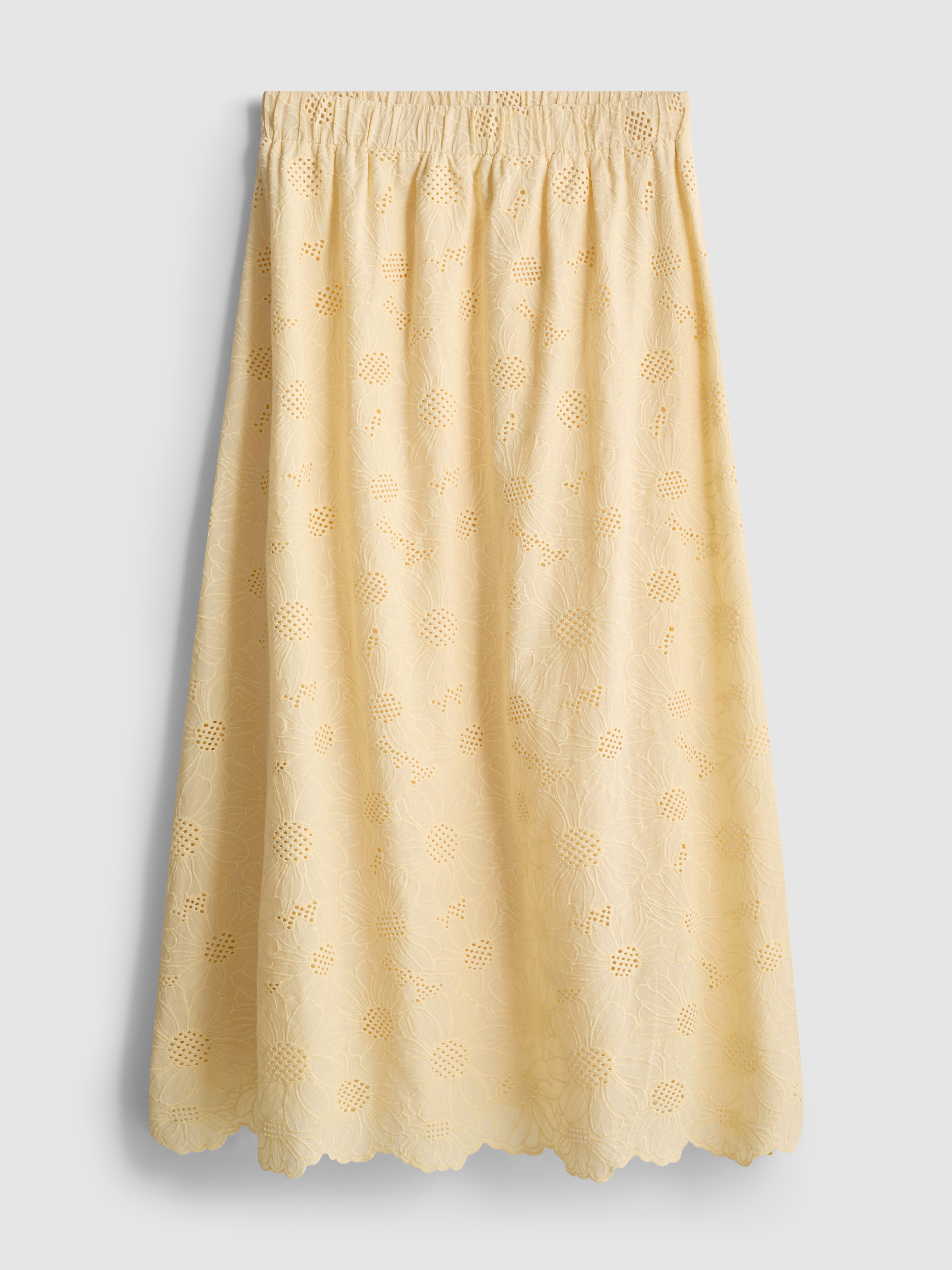 Cotton Broderie Maxi Skirt