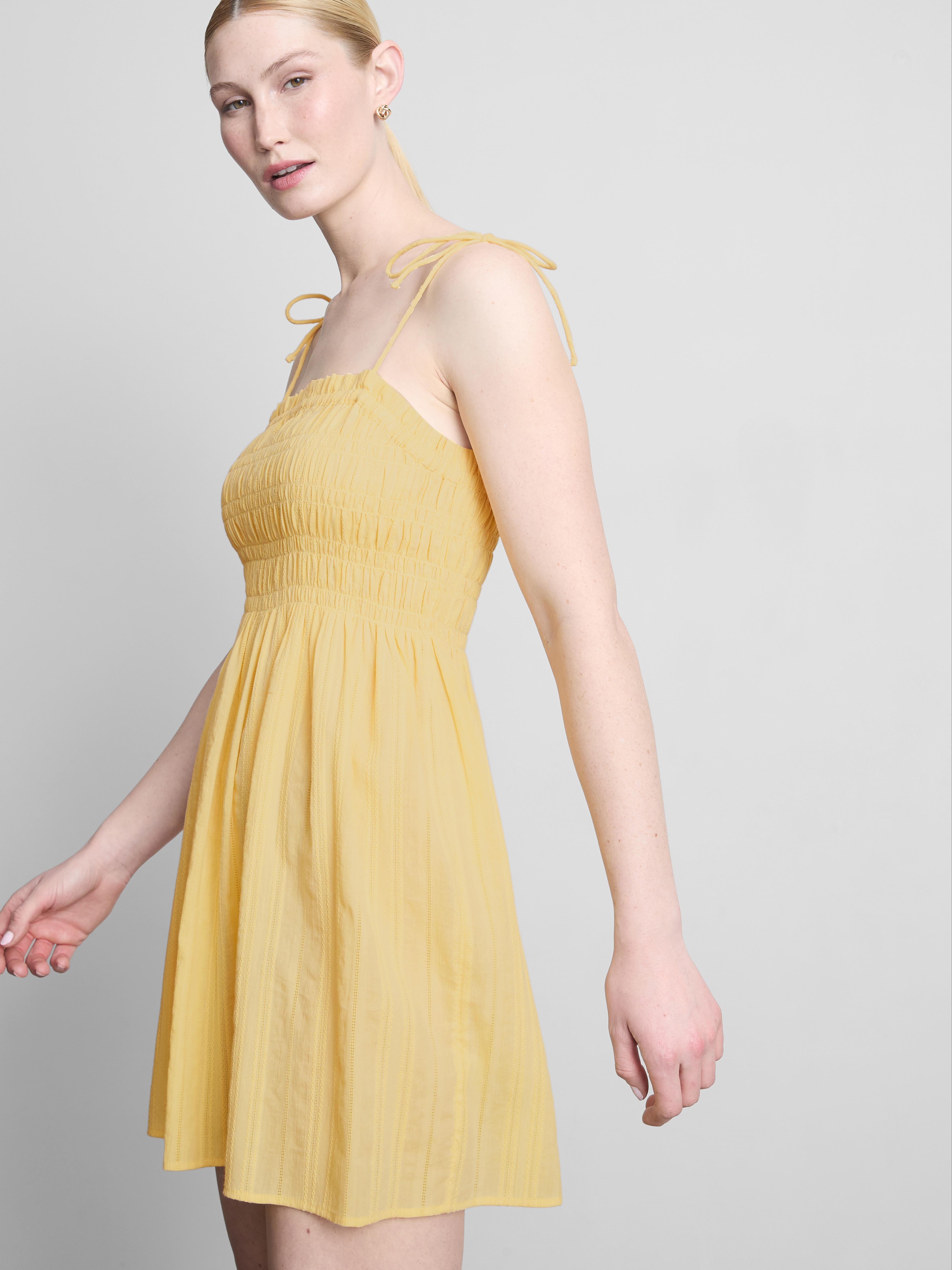 Vestido mini corpete franzido algodão