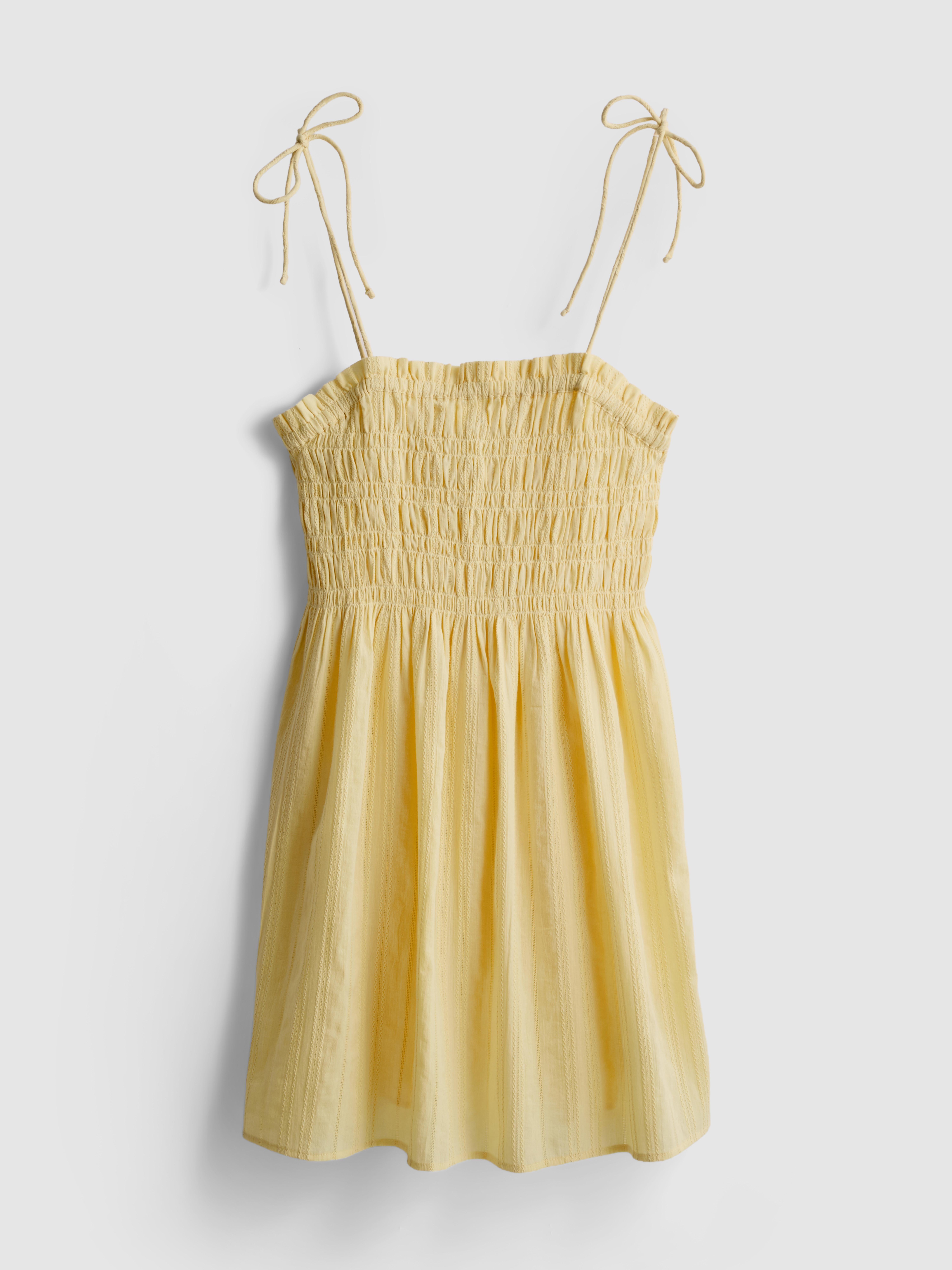 Vestido mini corpete franzido algodão