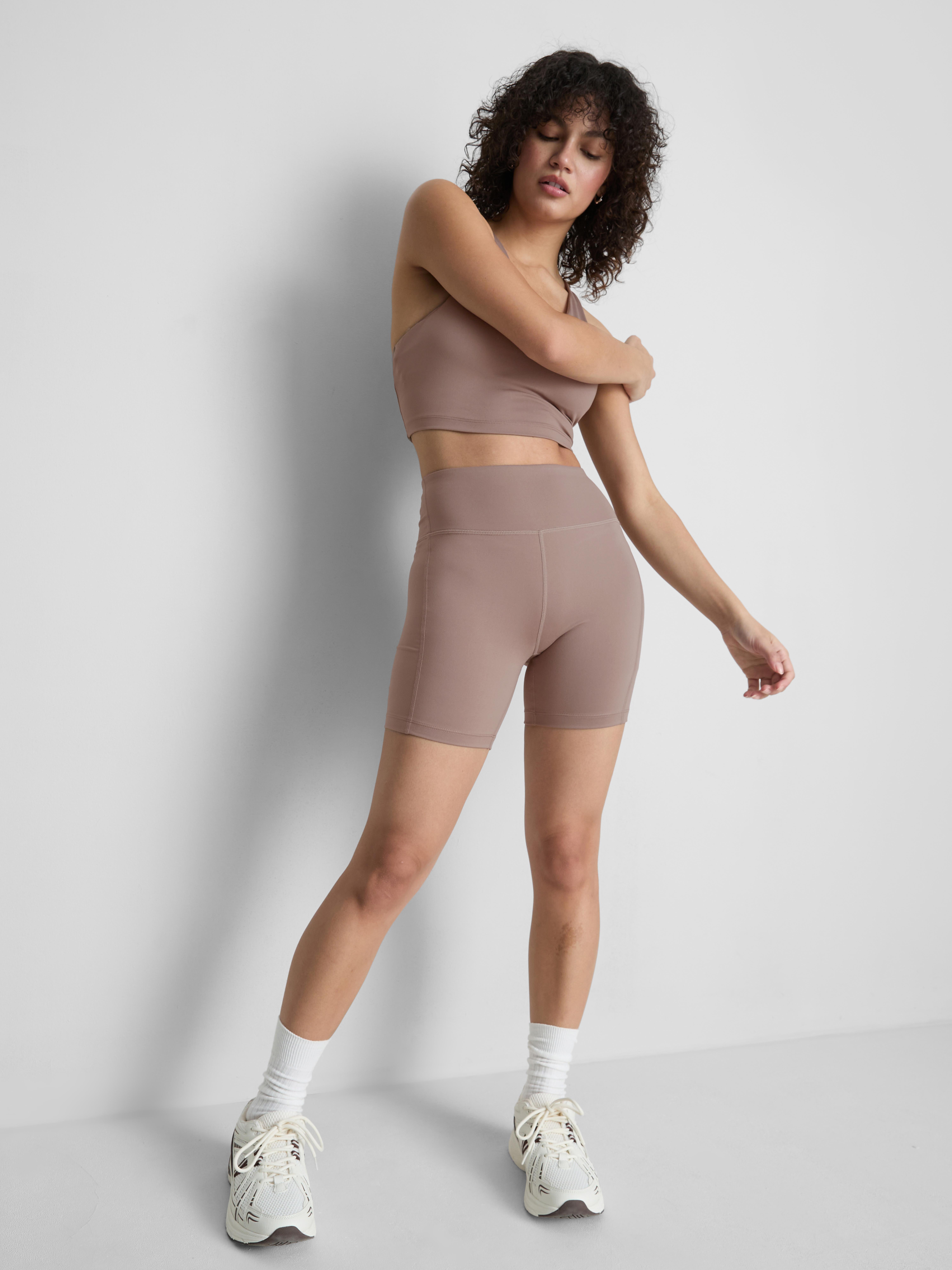 Pantaloni scurți sport de yoga cu talie înaltă