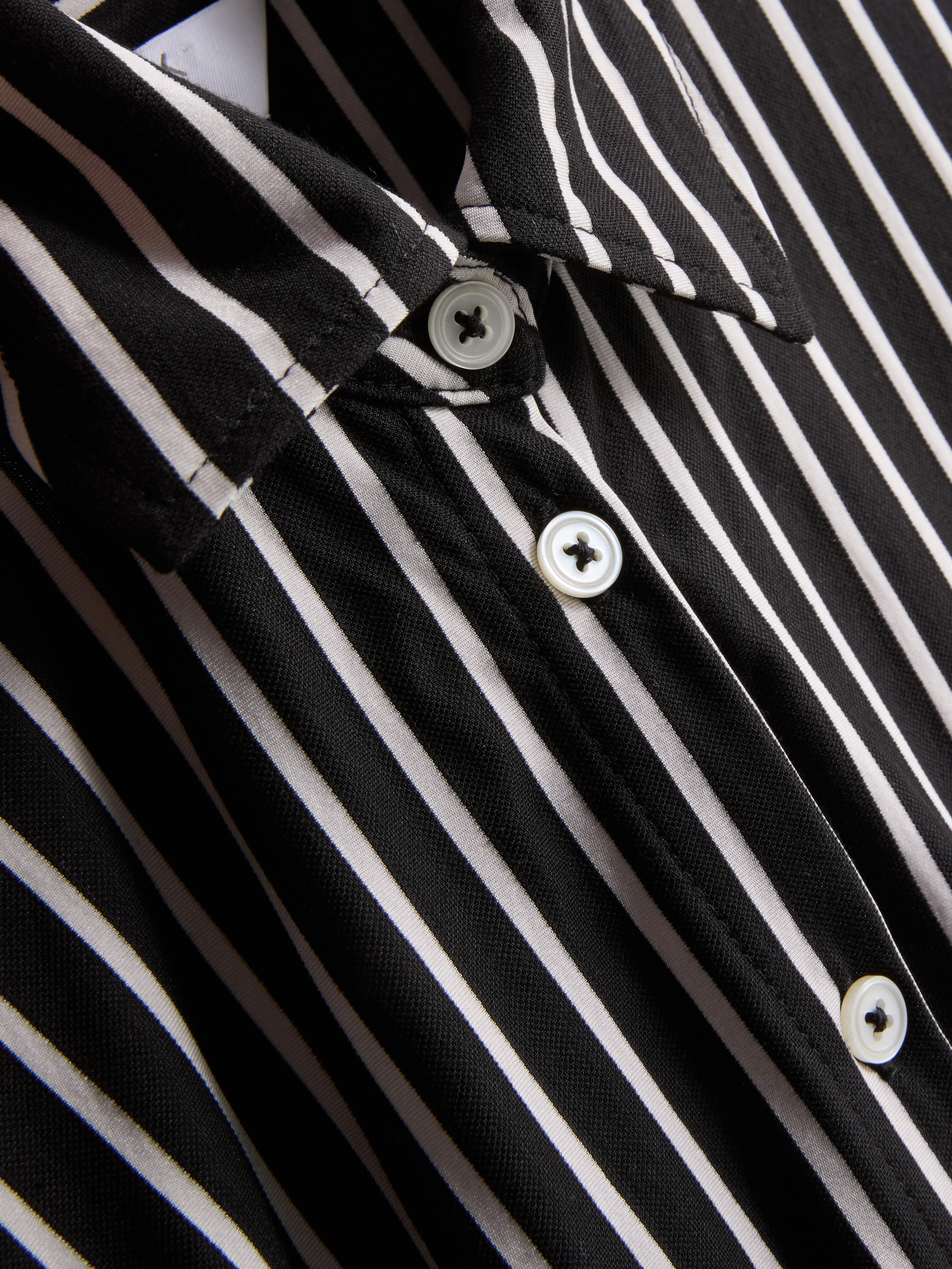 Tiered Stripe Mini Shirt Dress