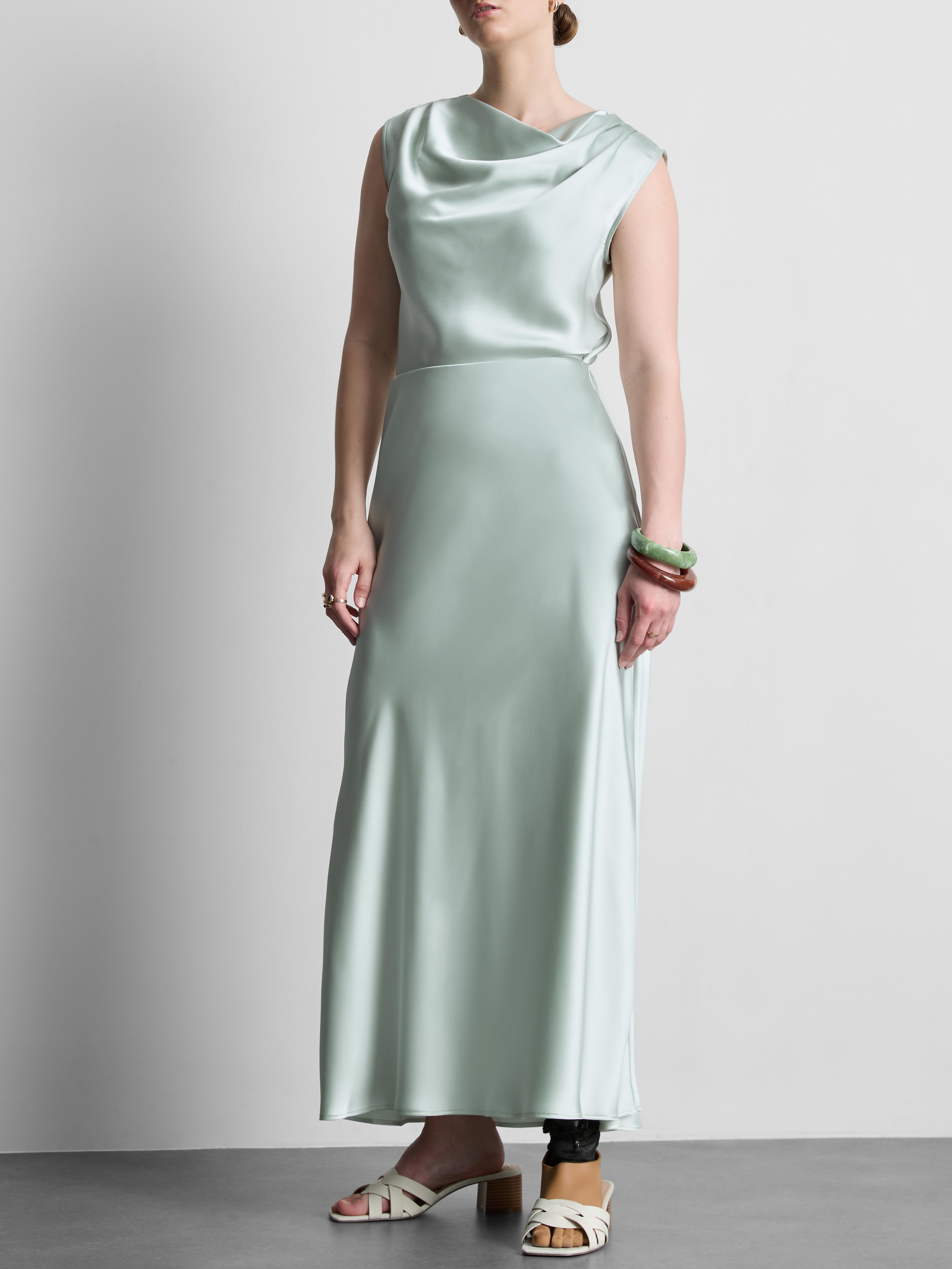 primark green satin dress Womens Green Prince Split Hem Mini Tennis Dress