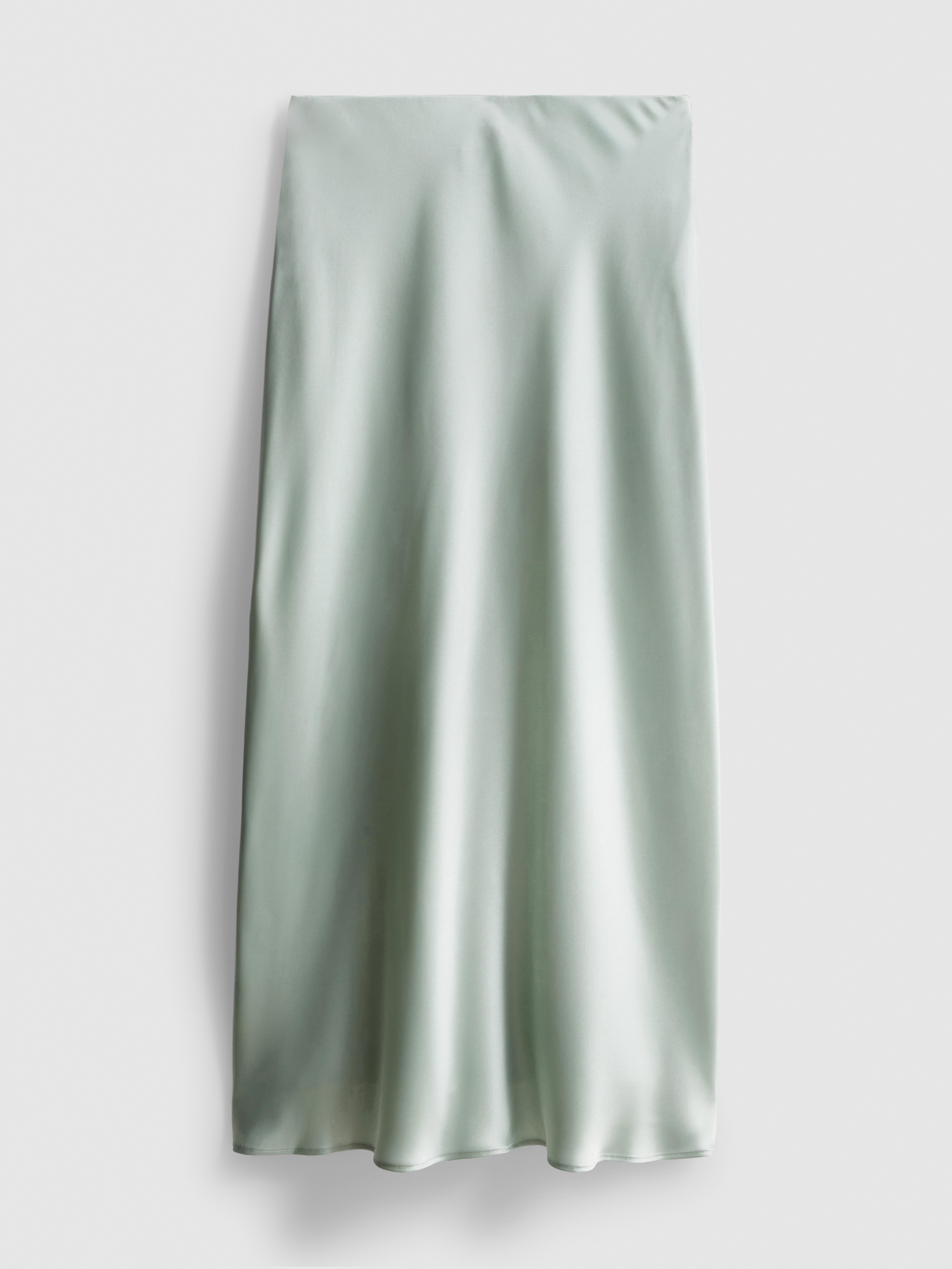 Satin Circle-Cut Midi Skirt