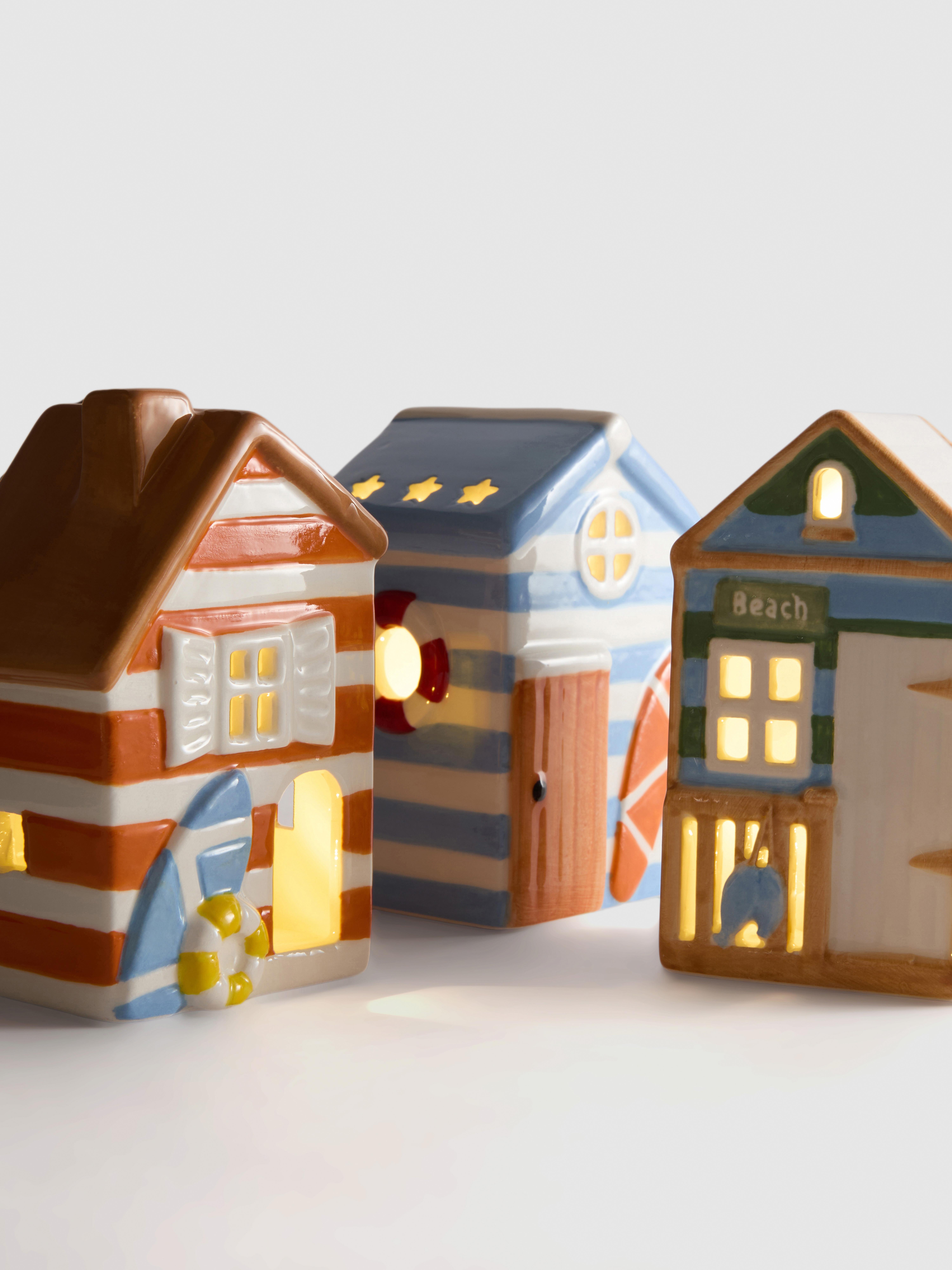 Decoratieve huisjes met ledverlichting, set van 3