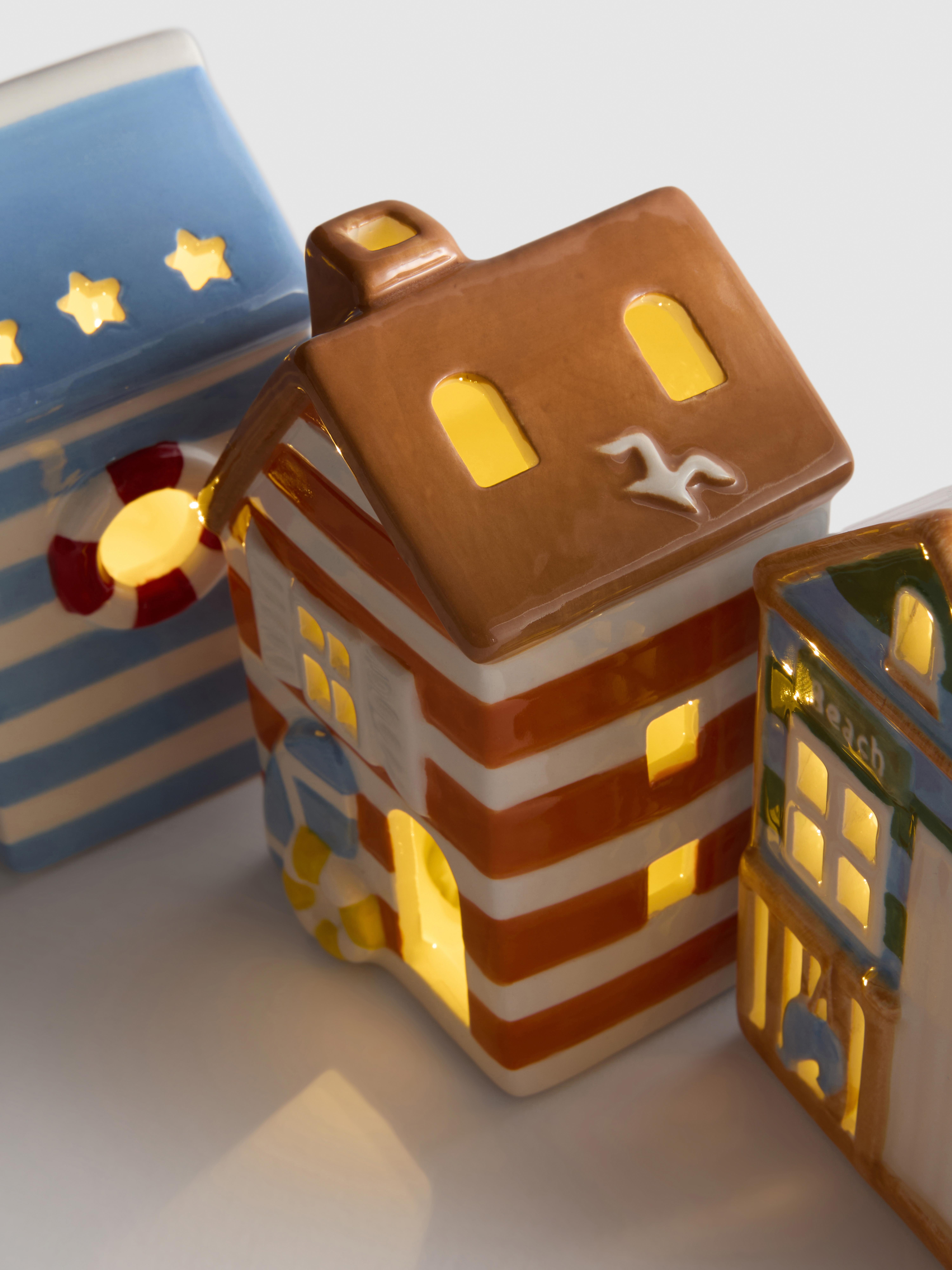 Decoratieve huisjes met ledverlichting, set van 3