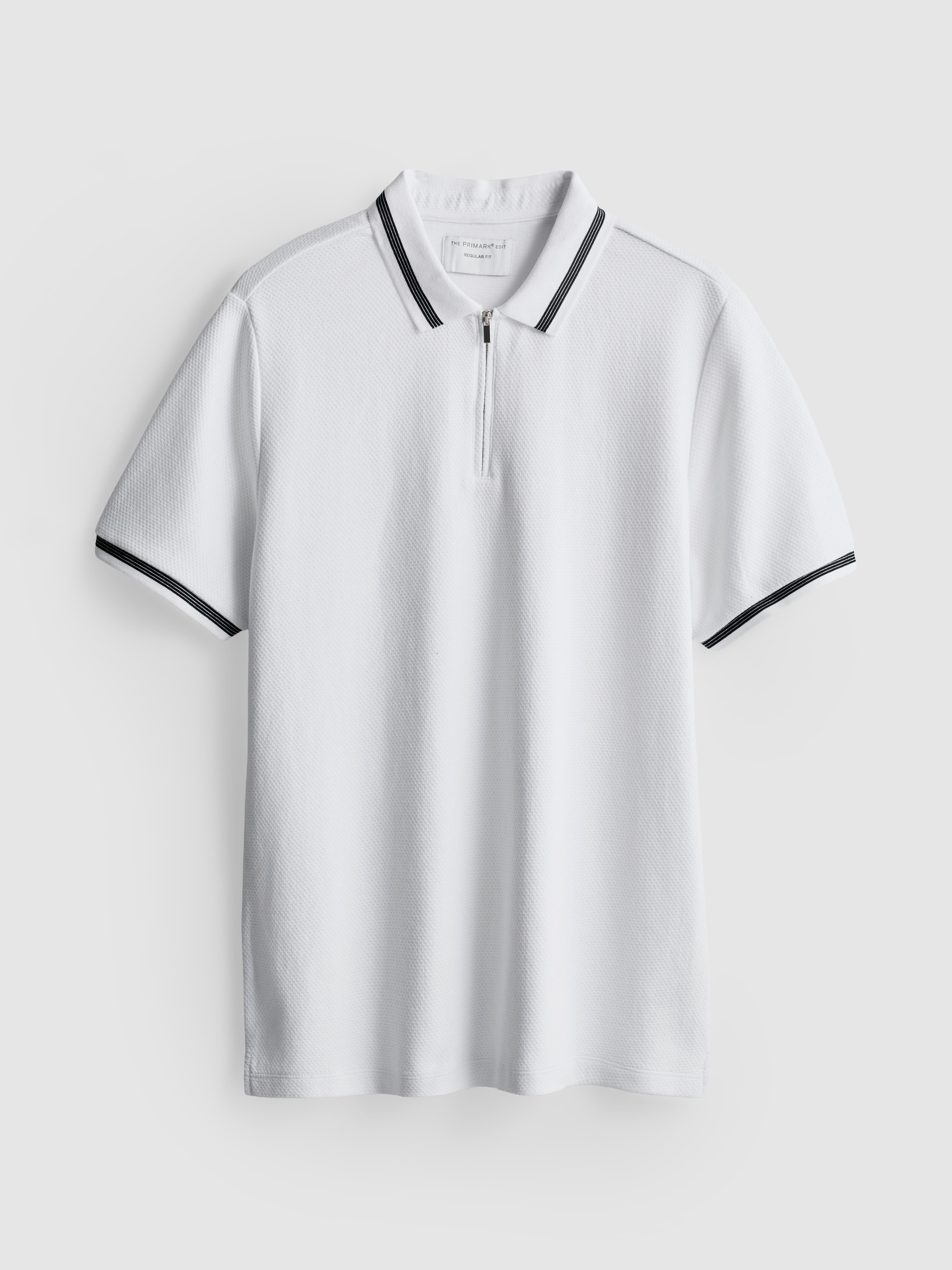 Poloshirt met textuur en rits