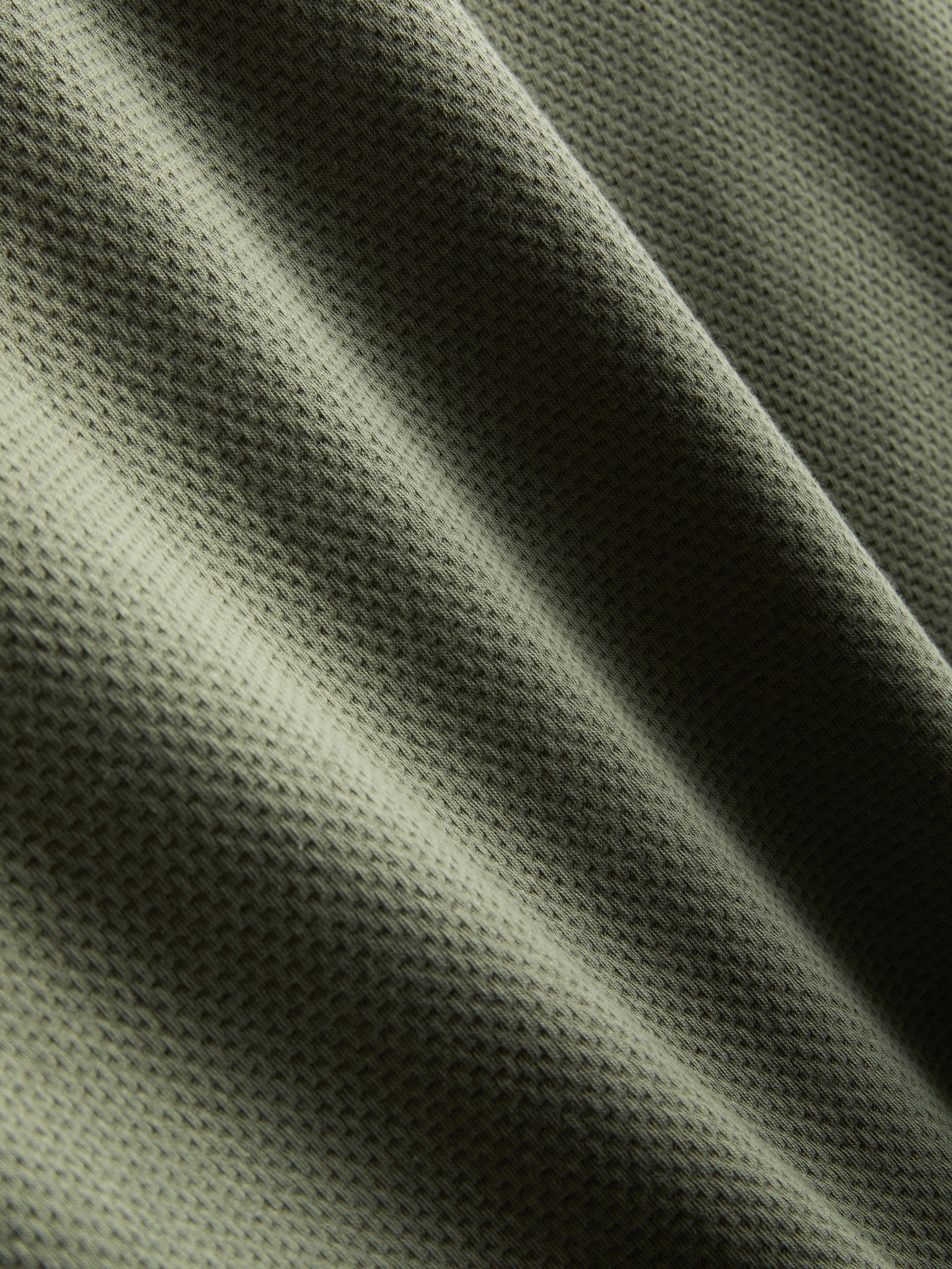 Textured Zip Neck Polo Shirt