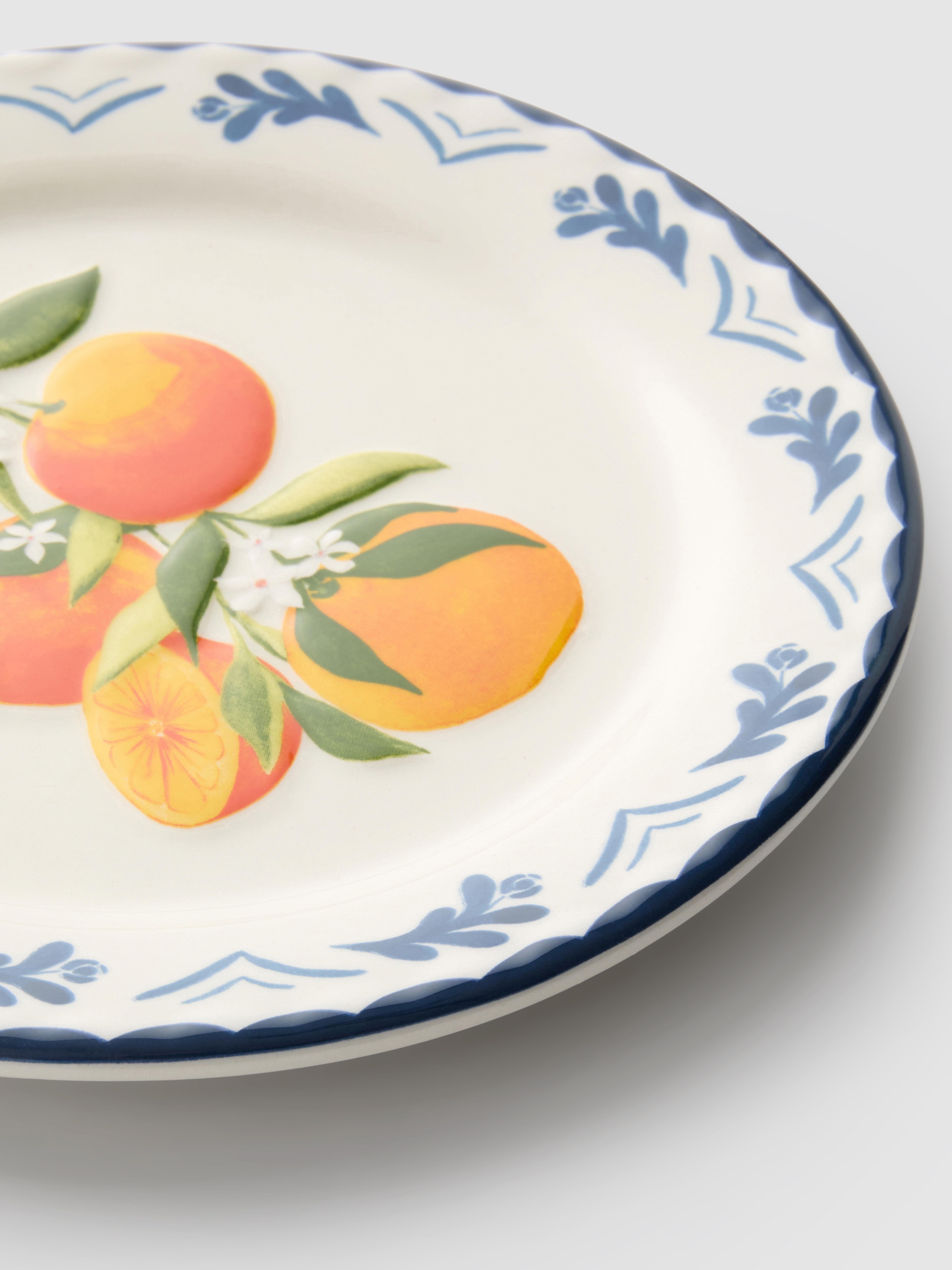 Středomořský květovaný dezertní talíř