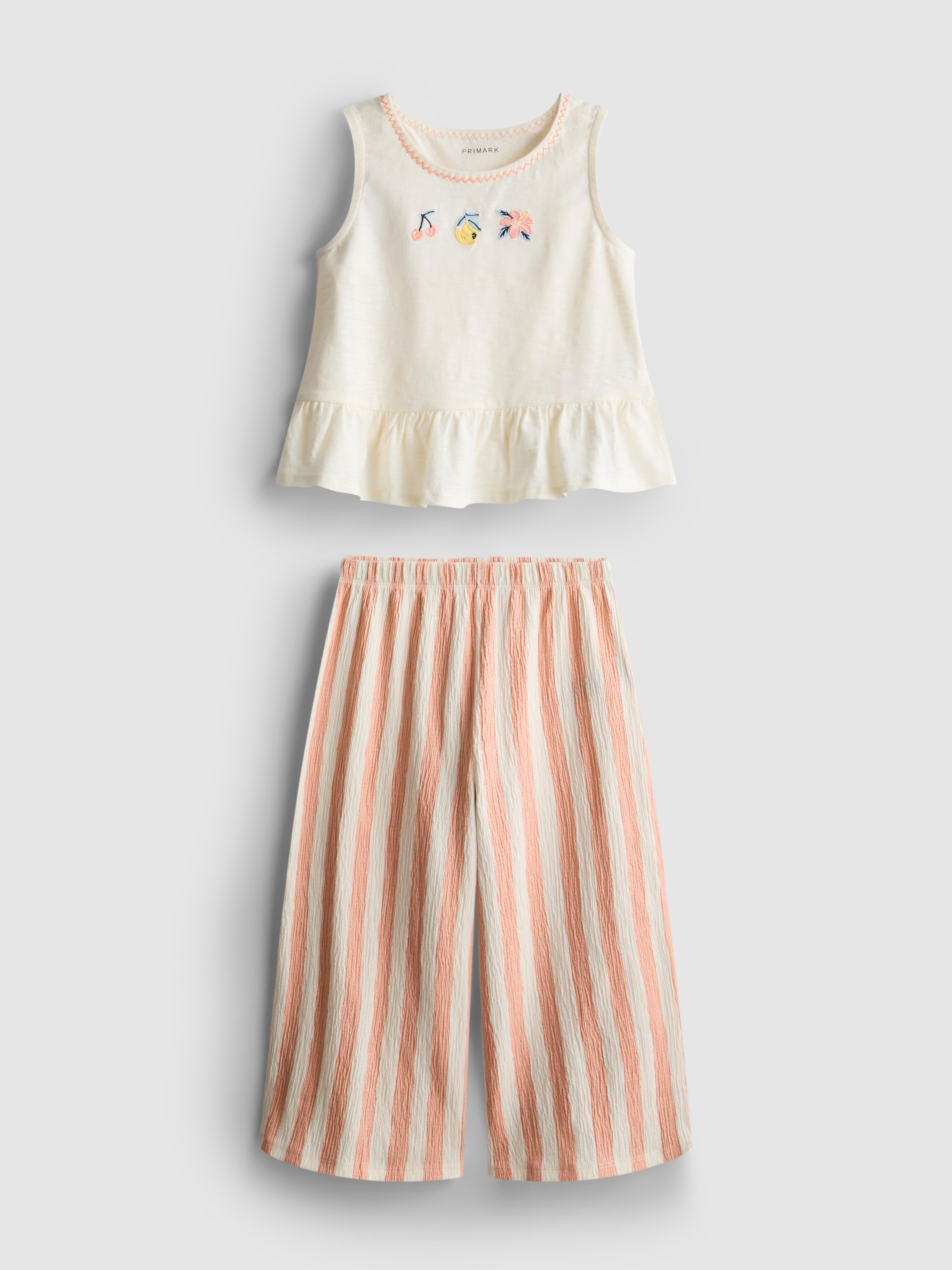 1,5–8 Jahre | Besticktes Schößchentop und Hose im Set