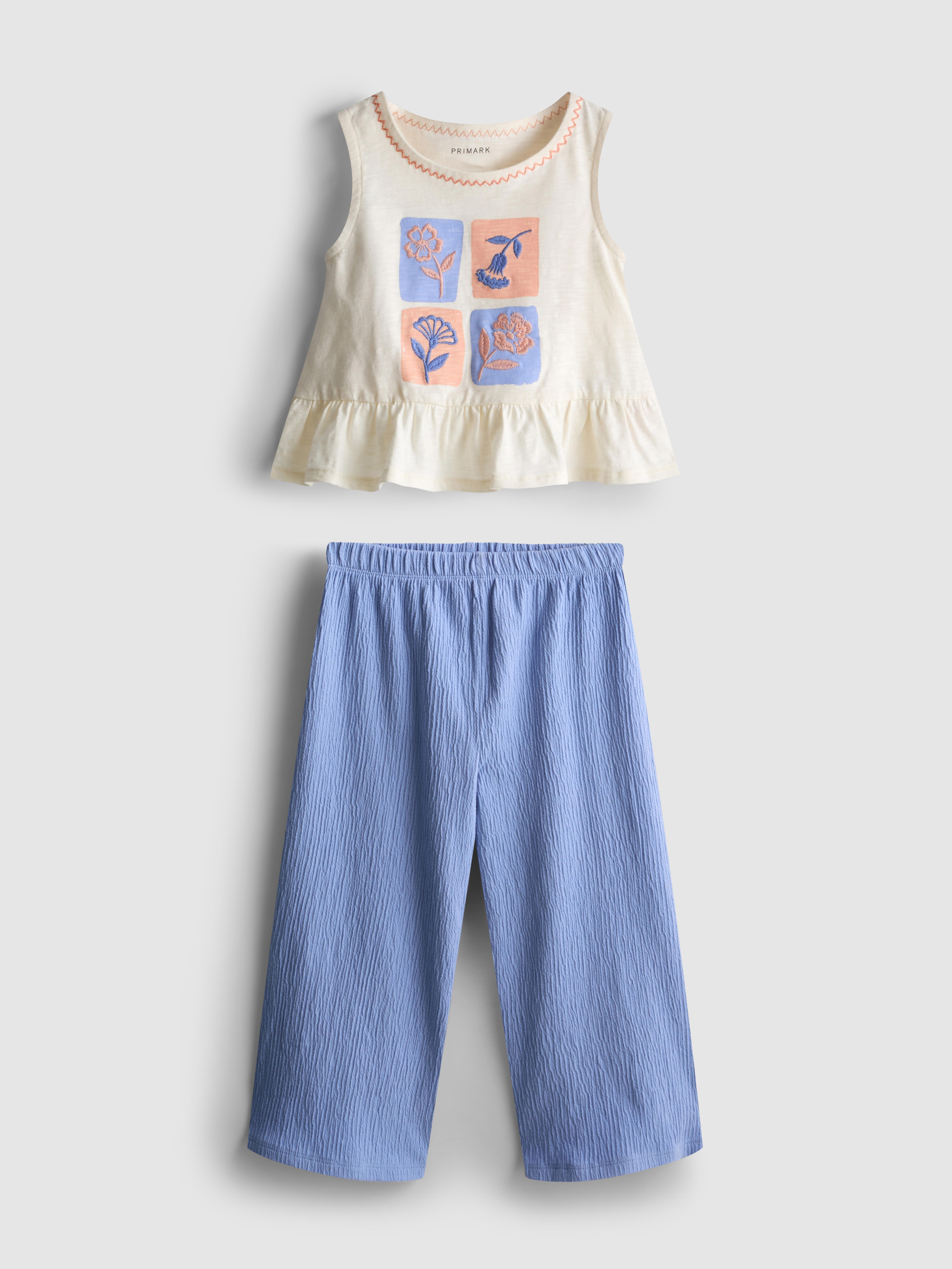 1,5-8 jr | Set van geborduurde peplumtop en broek