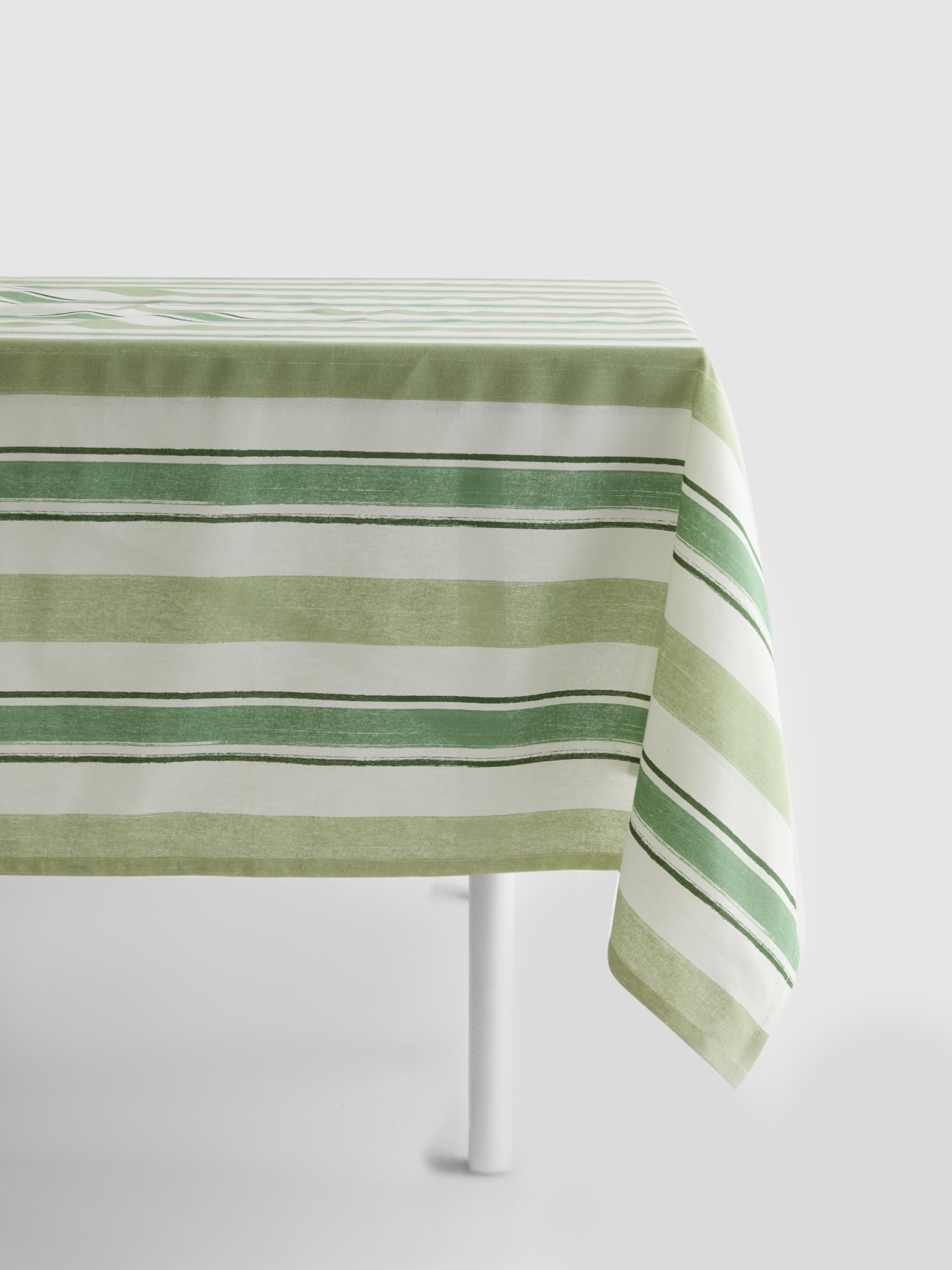 Tischdecke mit mediterranen Streifen