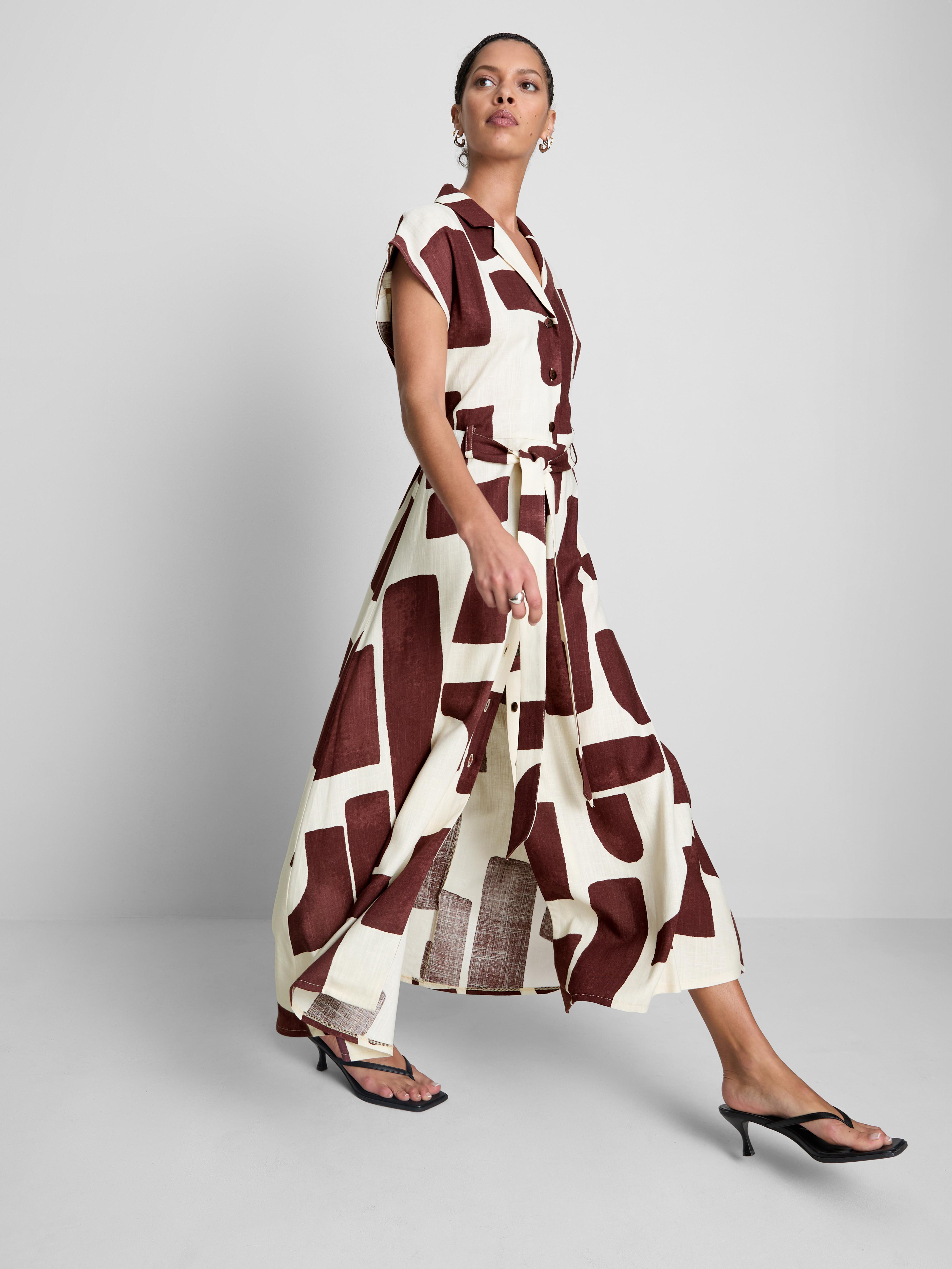 Womens Maroon Short Sleeve Midi Shirt Dress | Primark