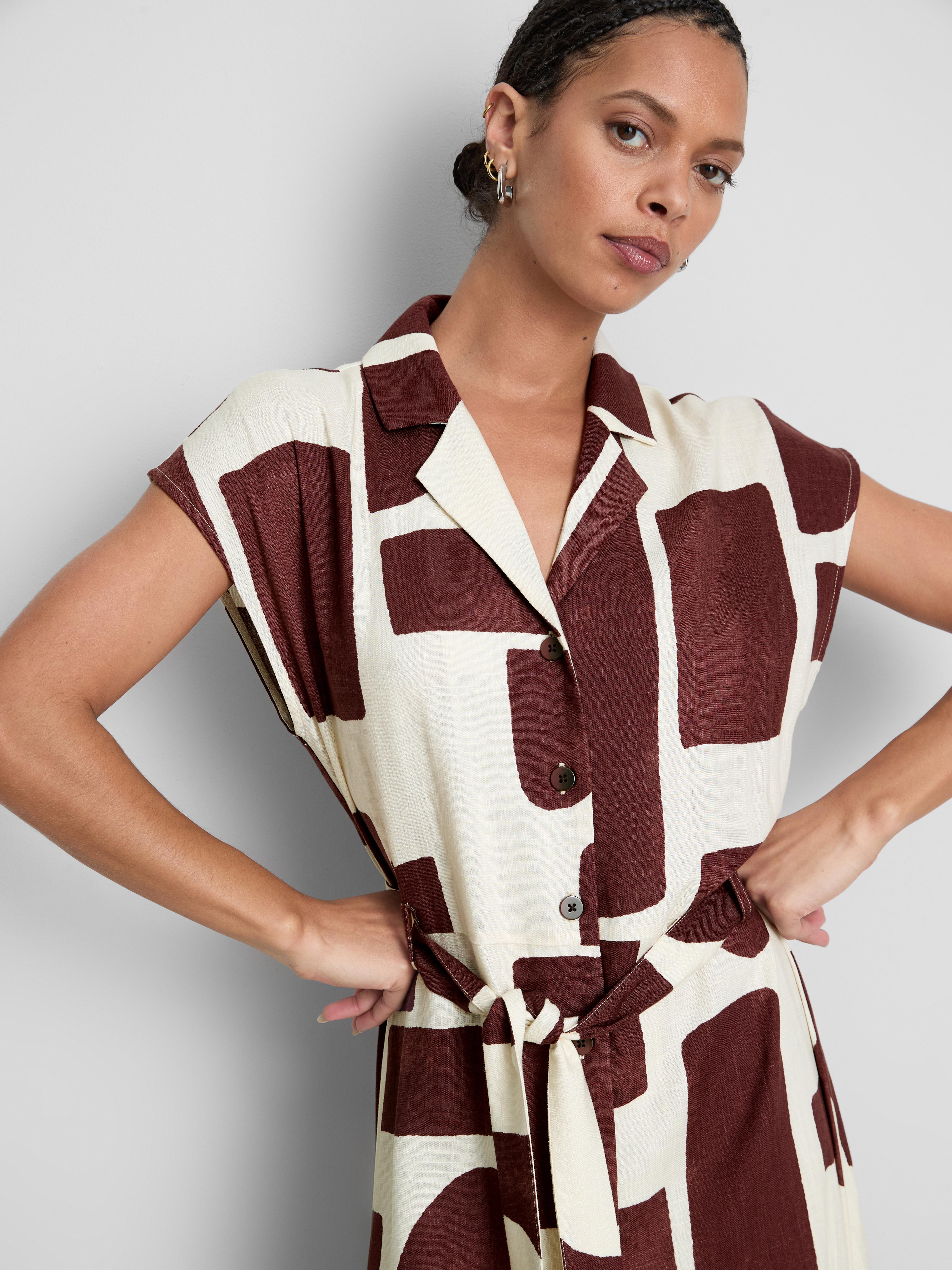 Womens Maroon Short Sleeve Midi Shirt Dress | Primark