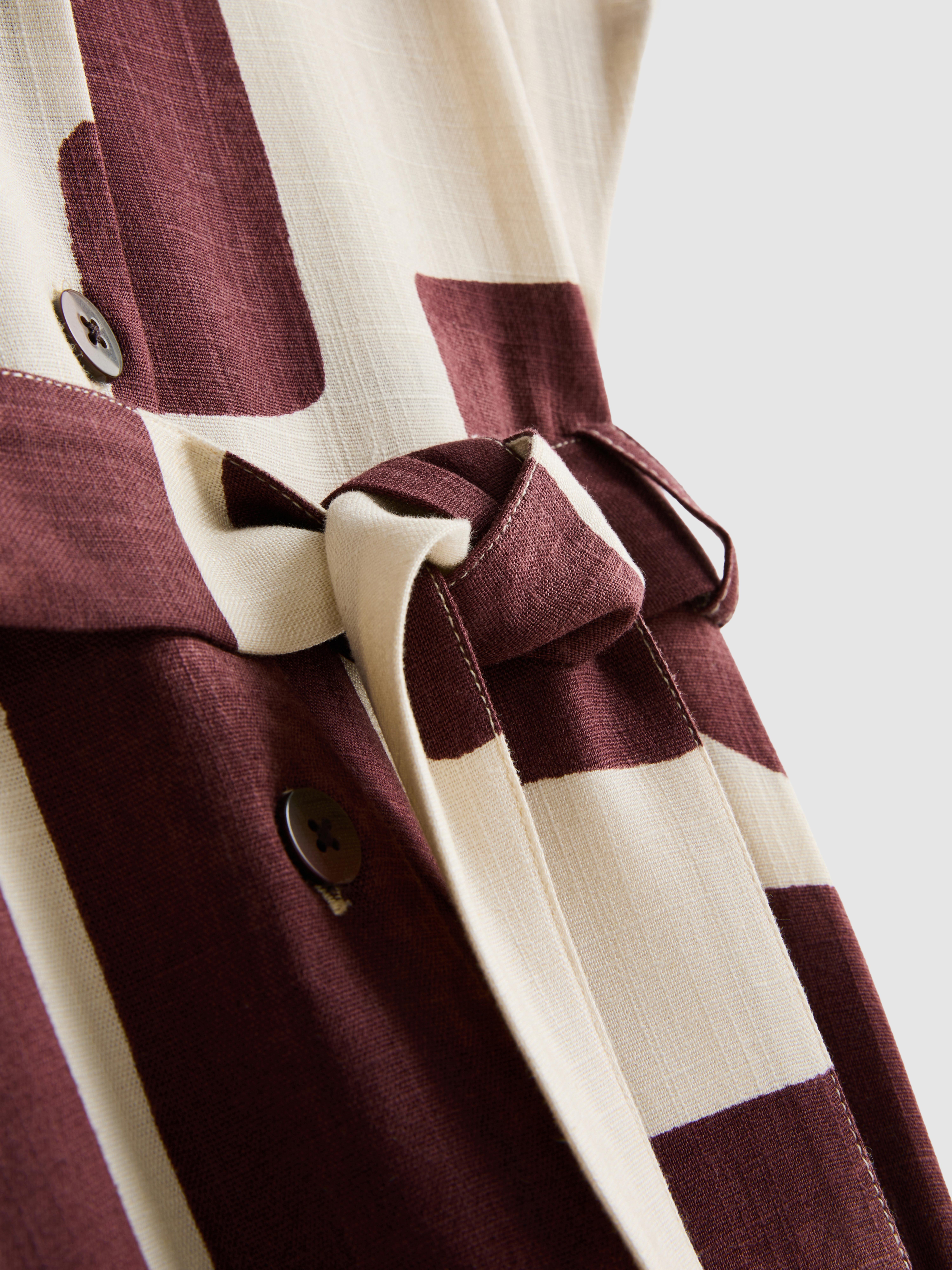 burgundy midi shirt dress Mint Velvet Women's Linen Midi Shirt Dress - Red - Size 4