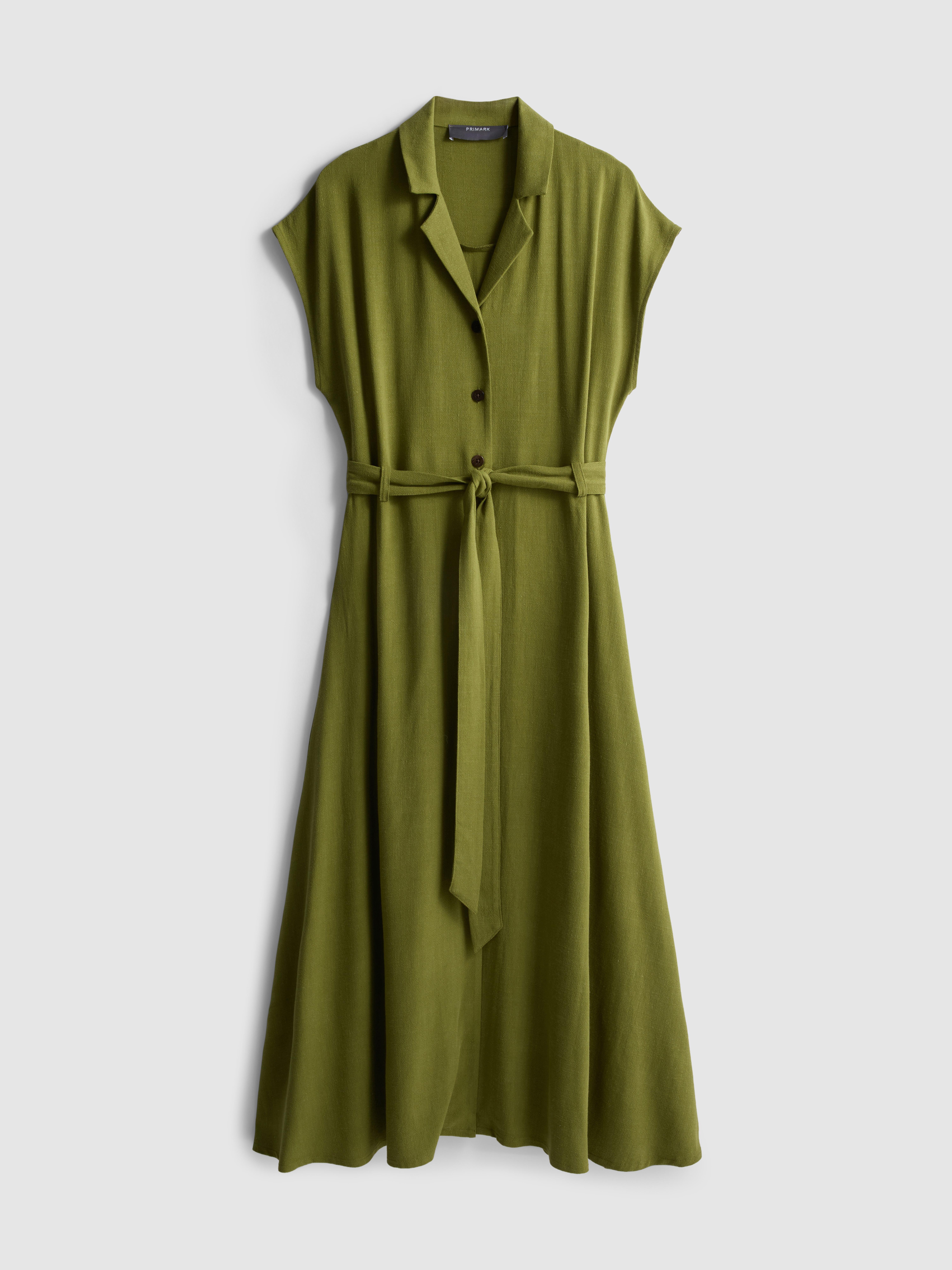 Kurzärmeliges Midi-Blusenkleid