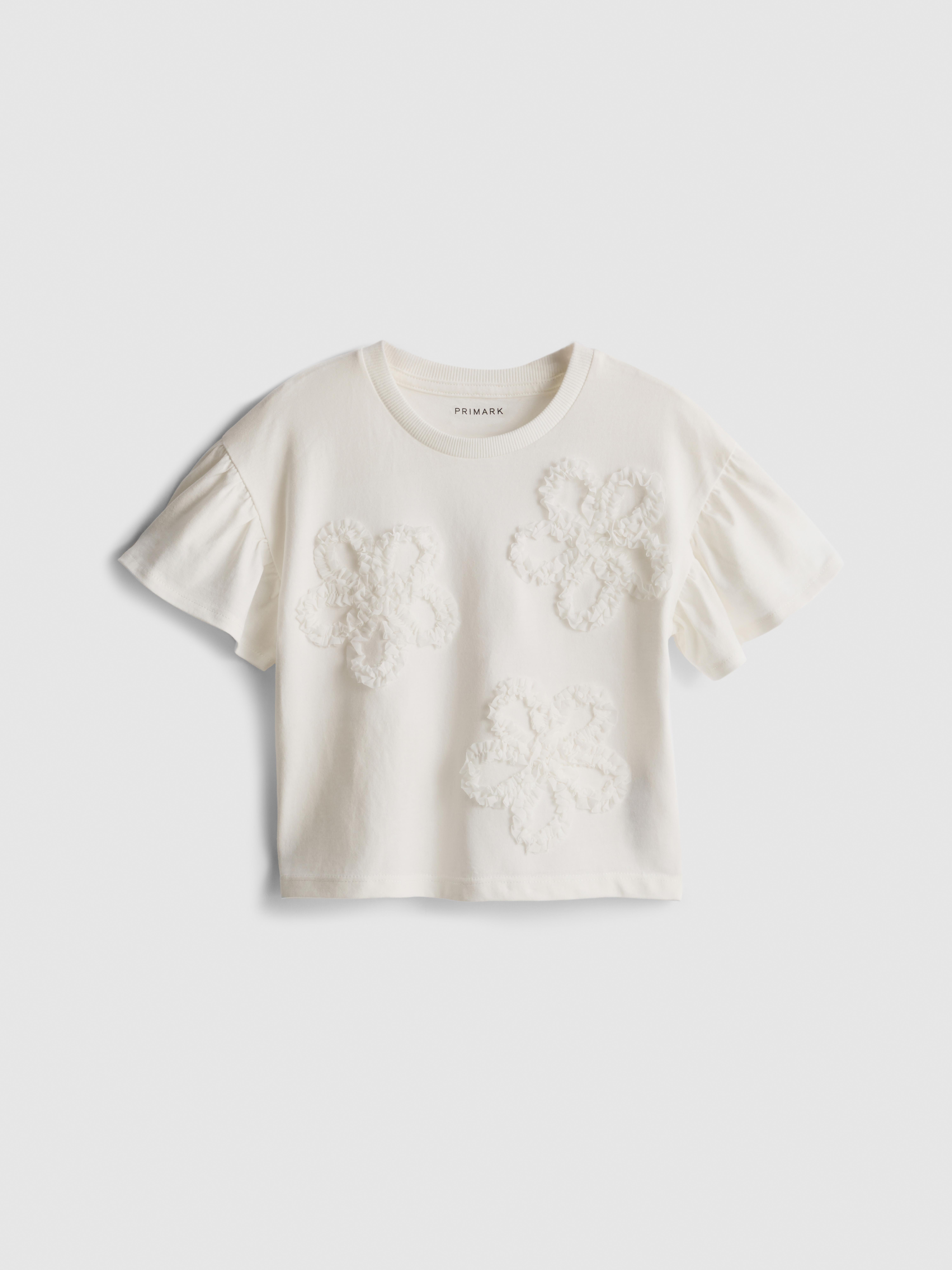 1.5-8yrs | Floral Chiffon Appliqué T-Shirt
