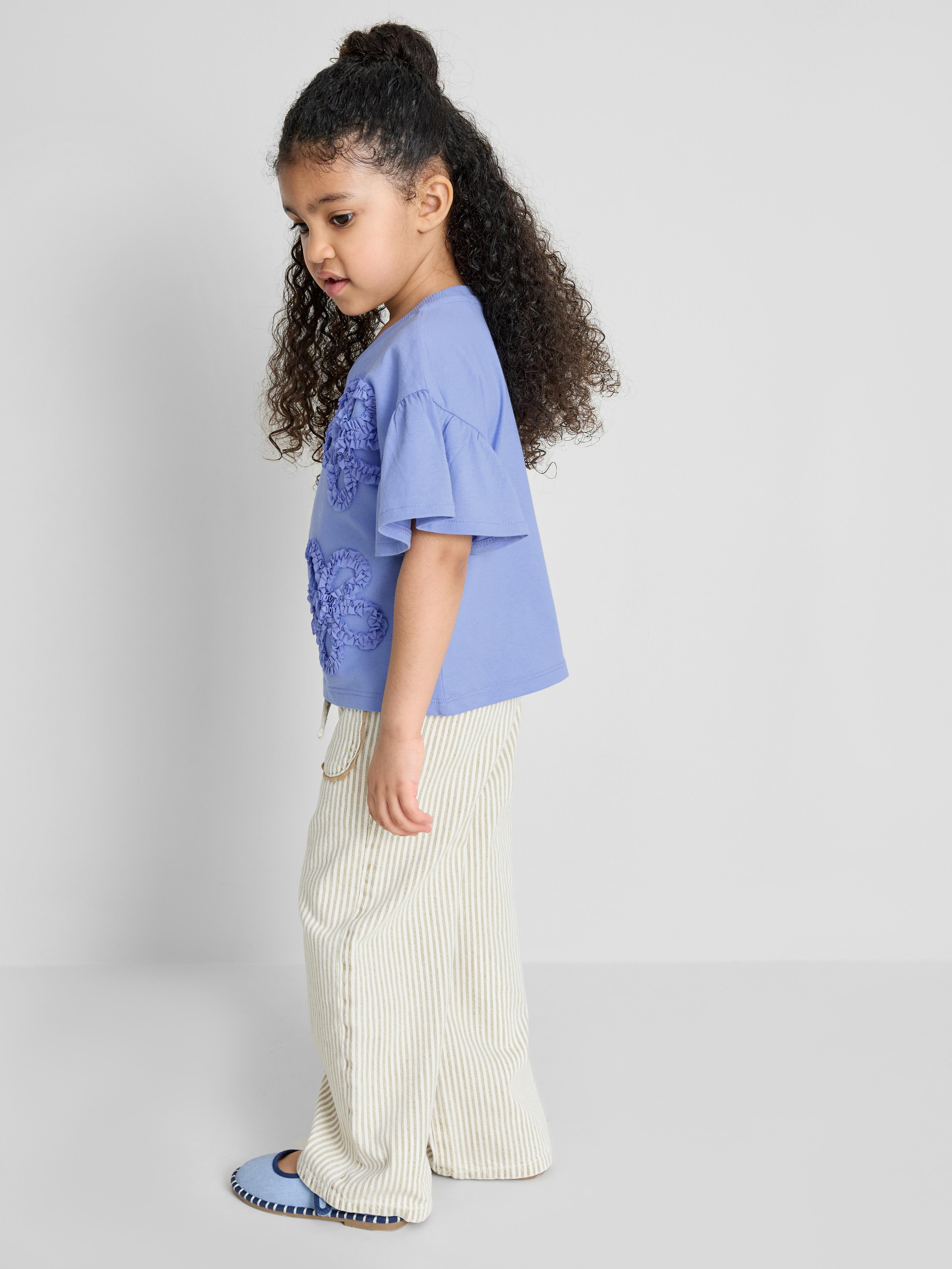 1.5-8yrs | Floral Chiffon Appliqué T-Shirt