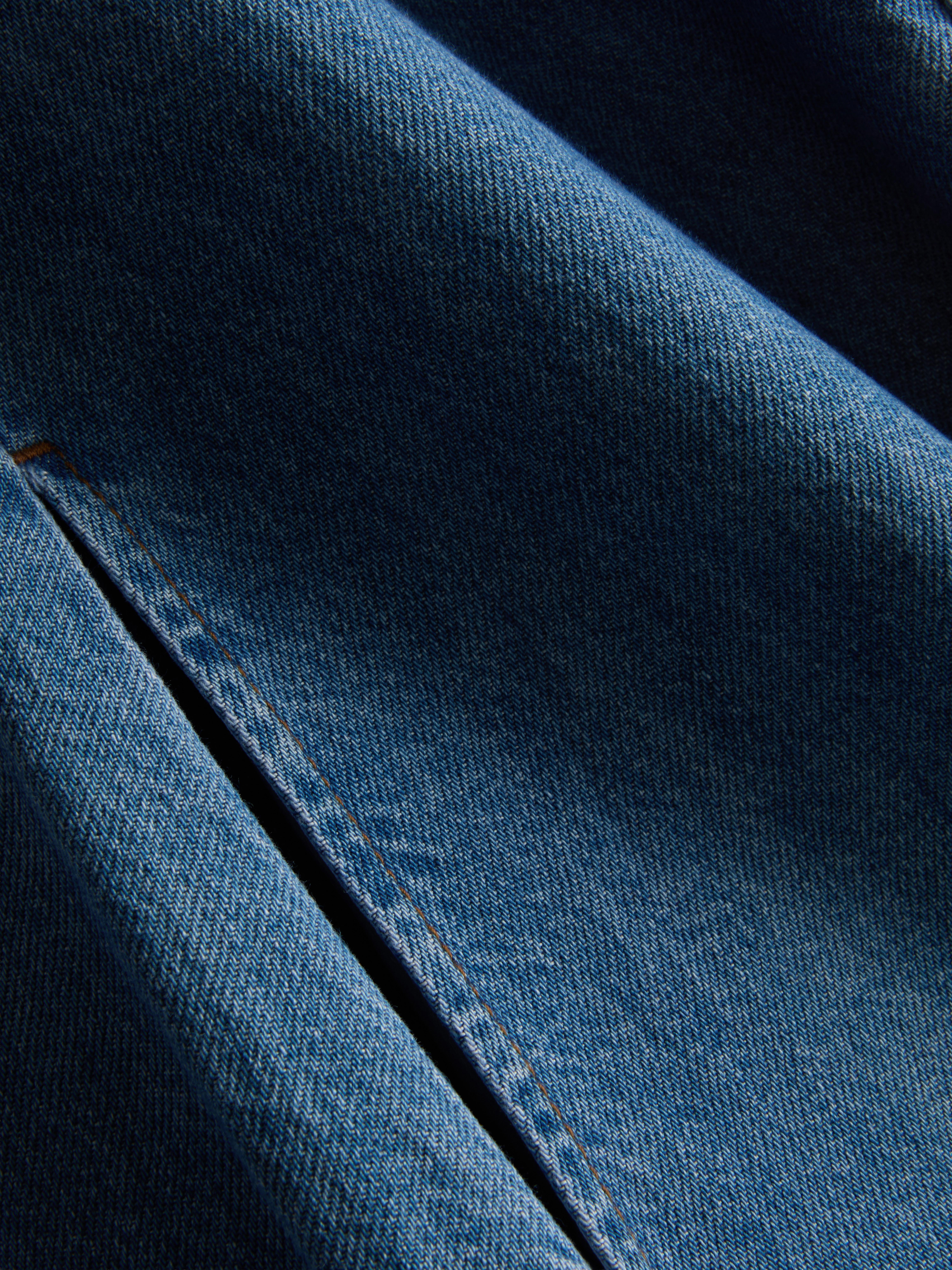 Cotton Denim Mini Shift Dress