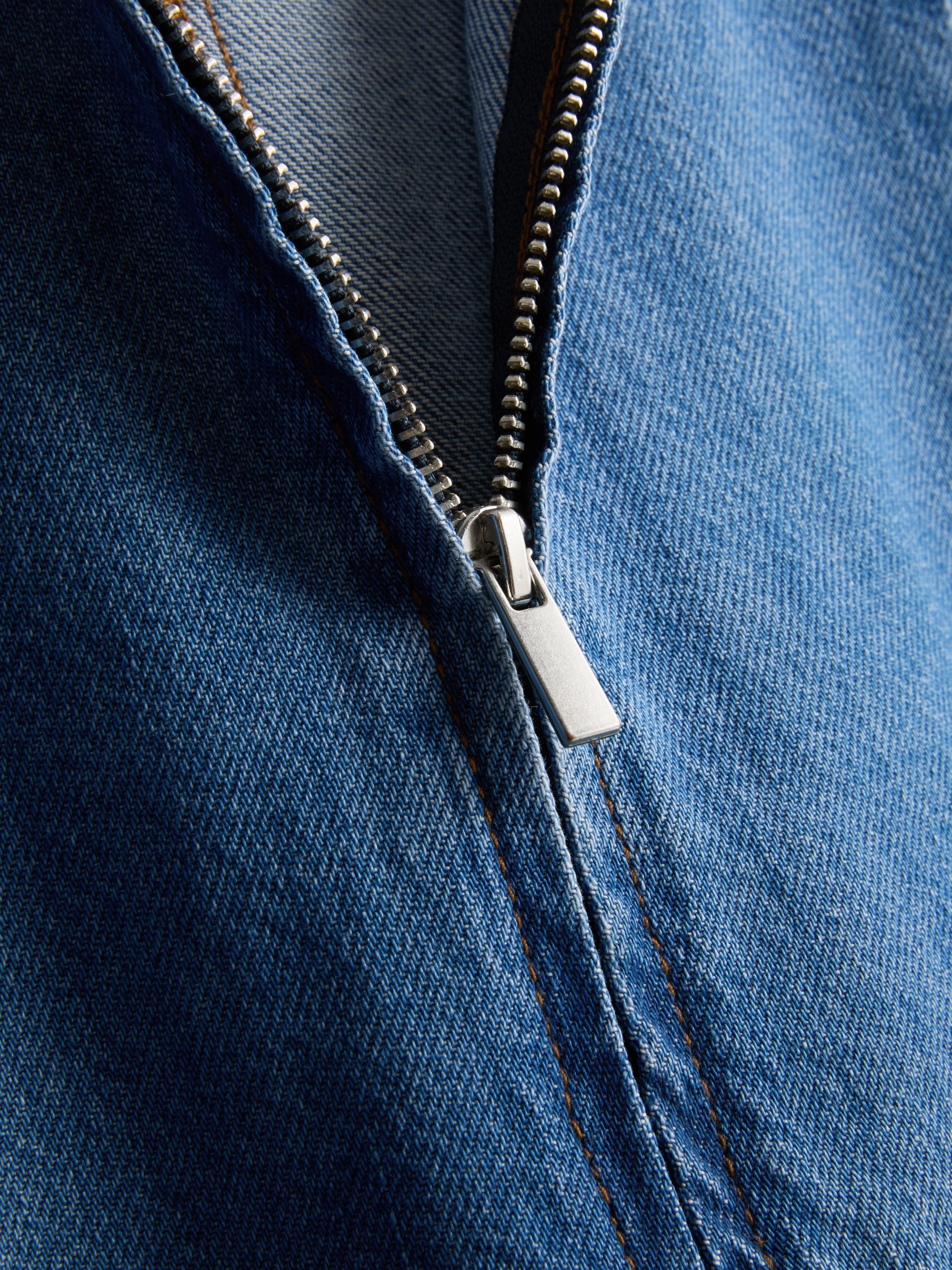 Mini-shiftdress van katoendenim