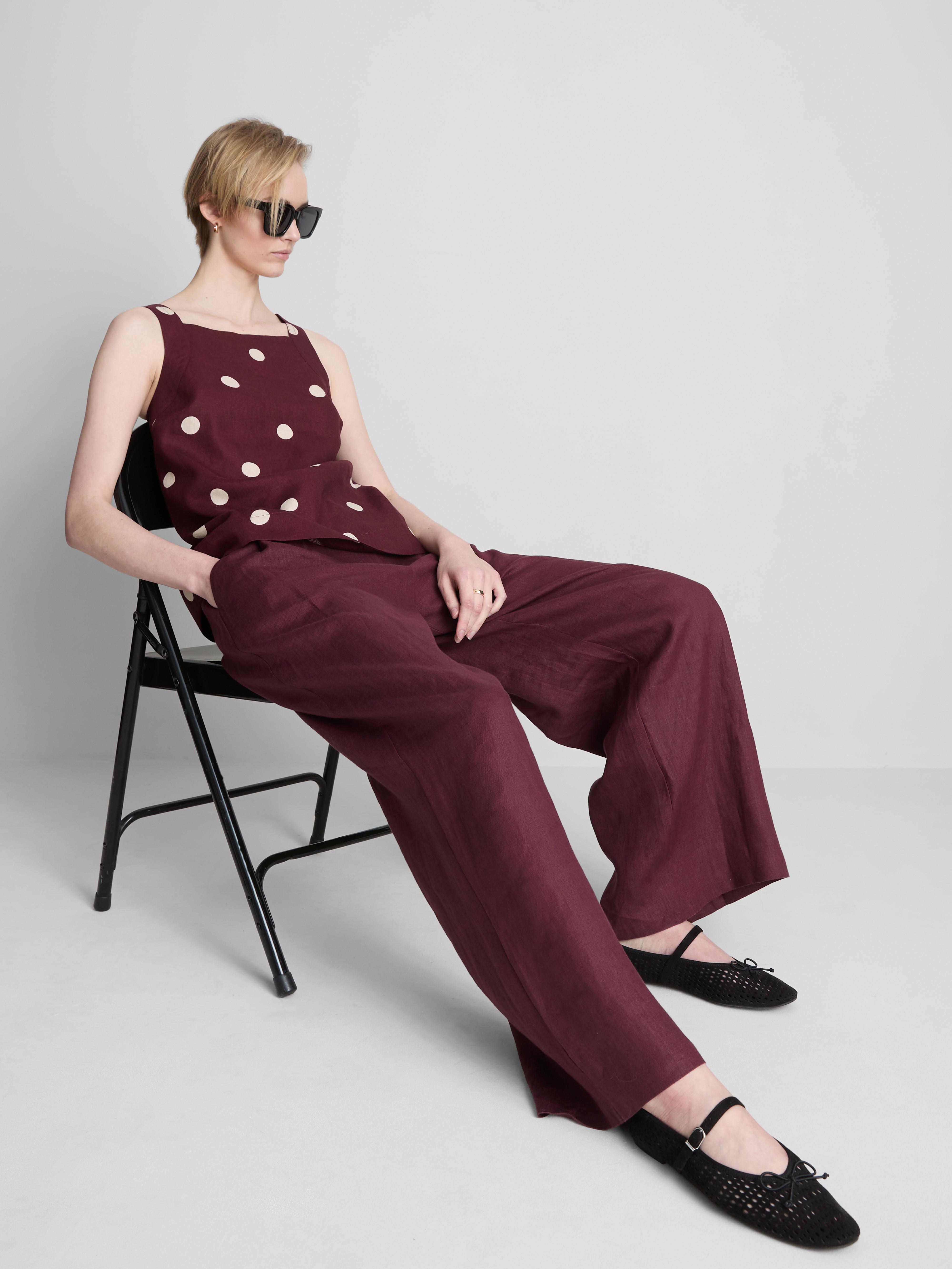 The Edit A-Line Wide Strap Linen Top