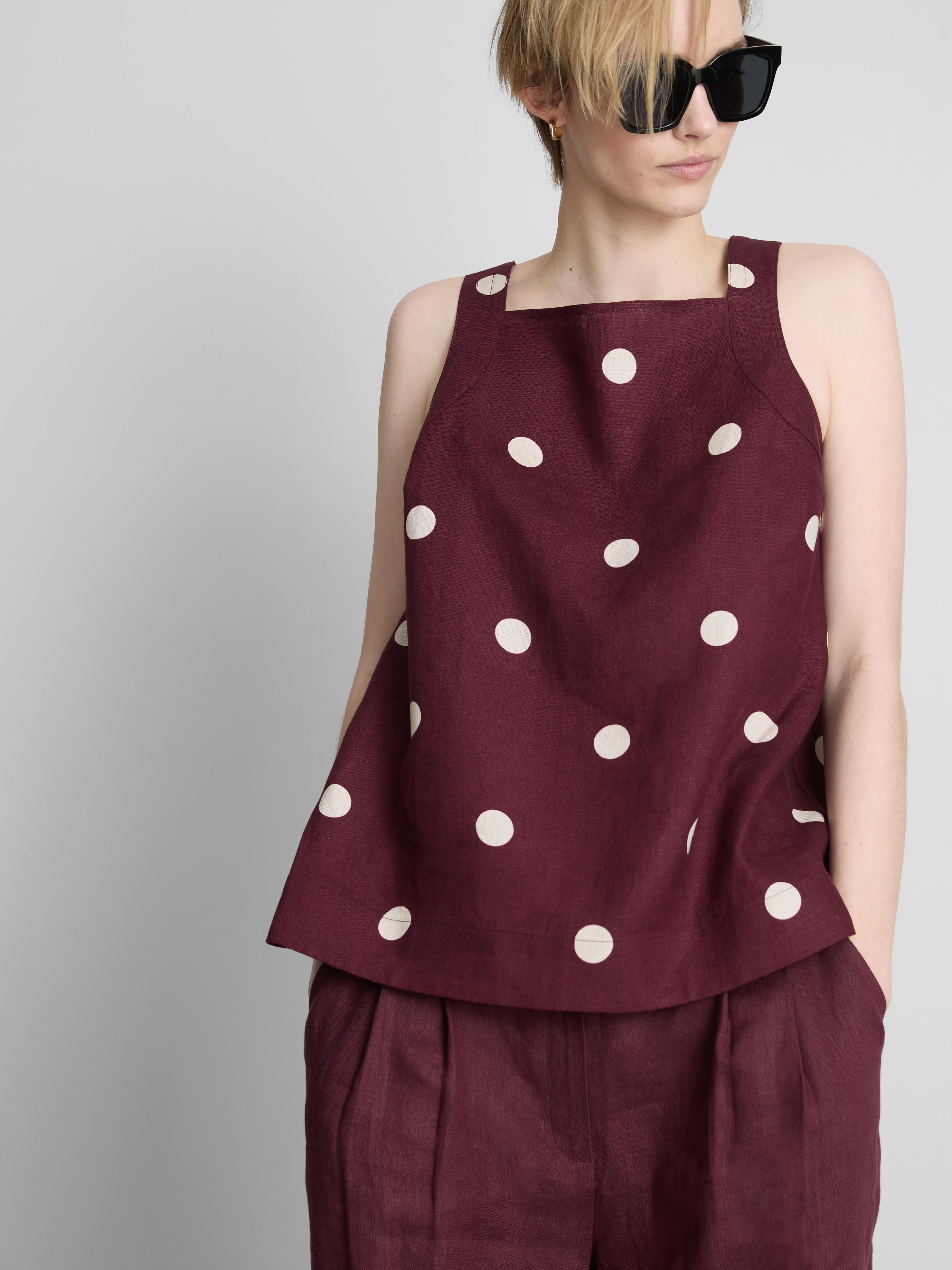 The Edit A-Line Wide Strap Linen Top