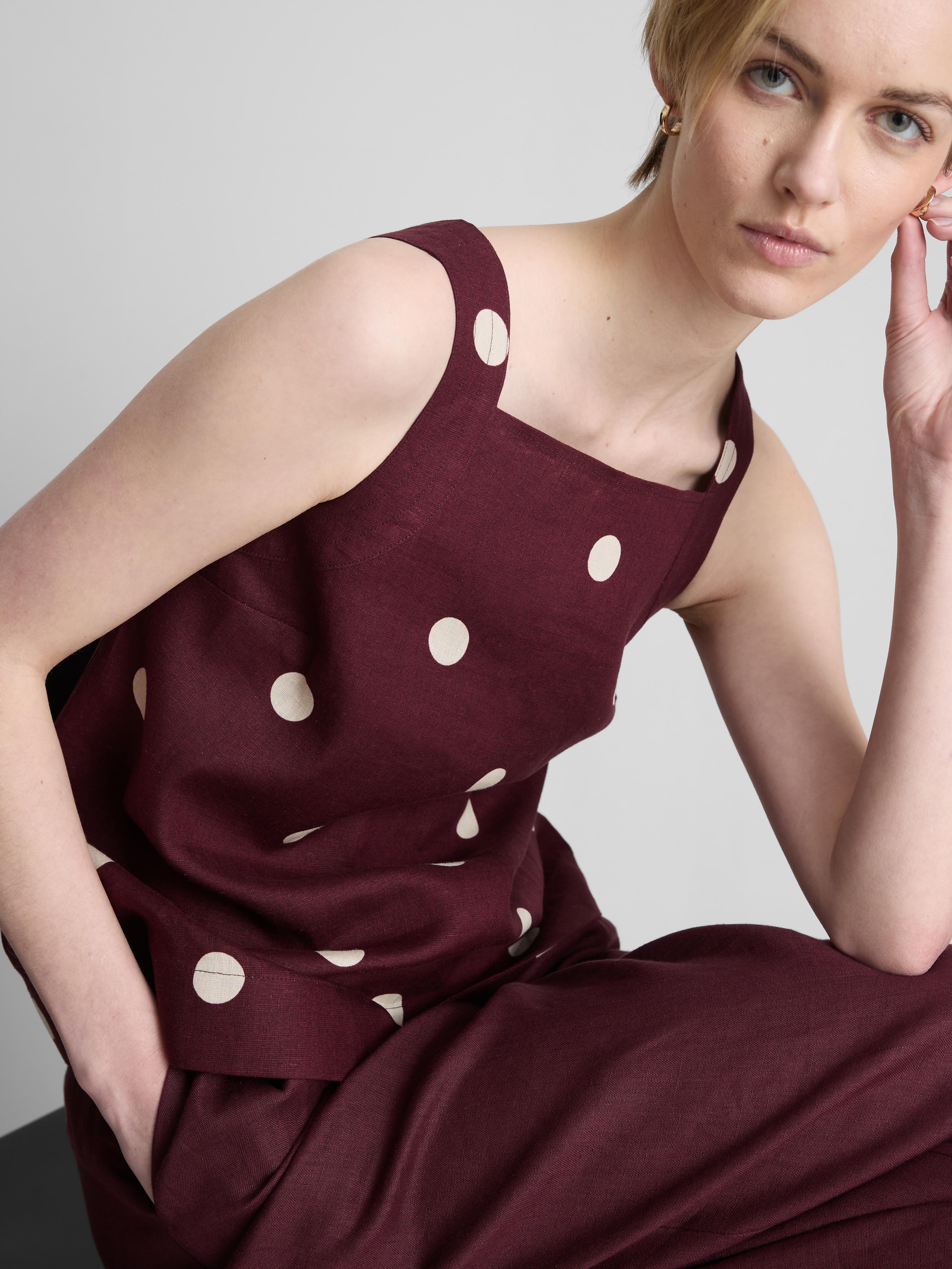 The Edit A-Line Wide Strap Linen Top