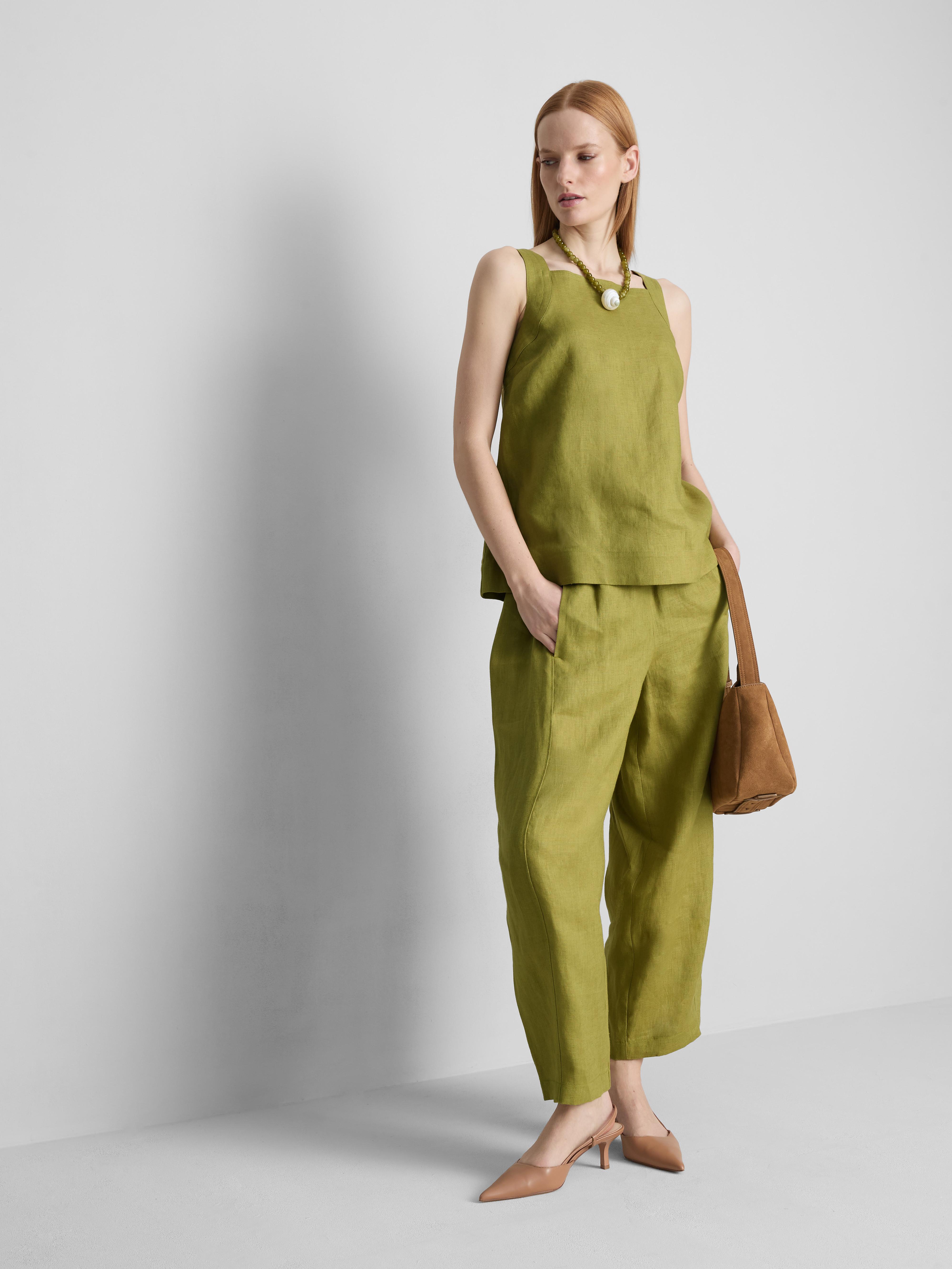 The Edit A-Line Wide Strap Linen Top
