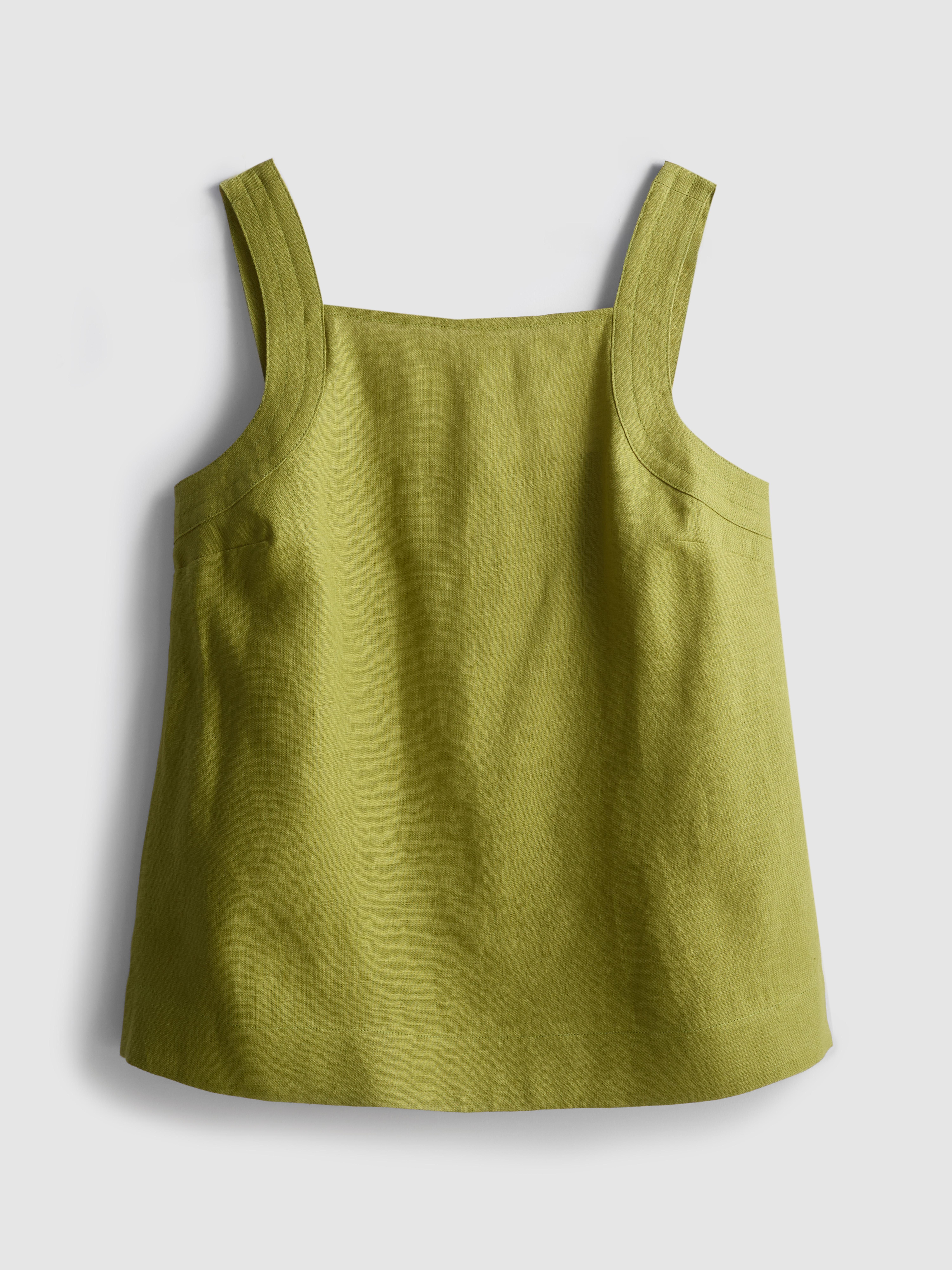 The Edit A-Line Wide-Strap Linen Top