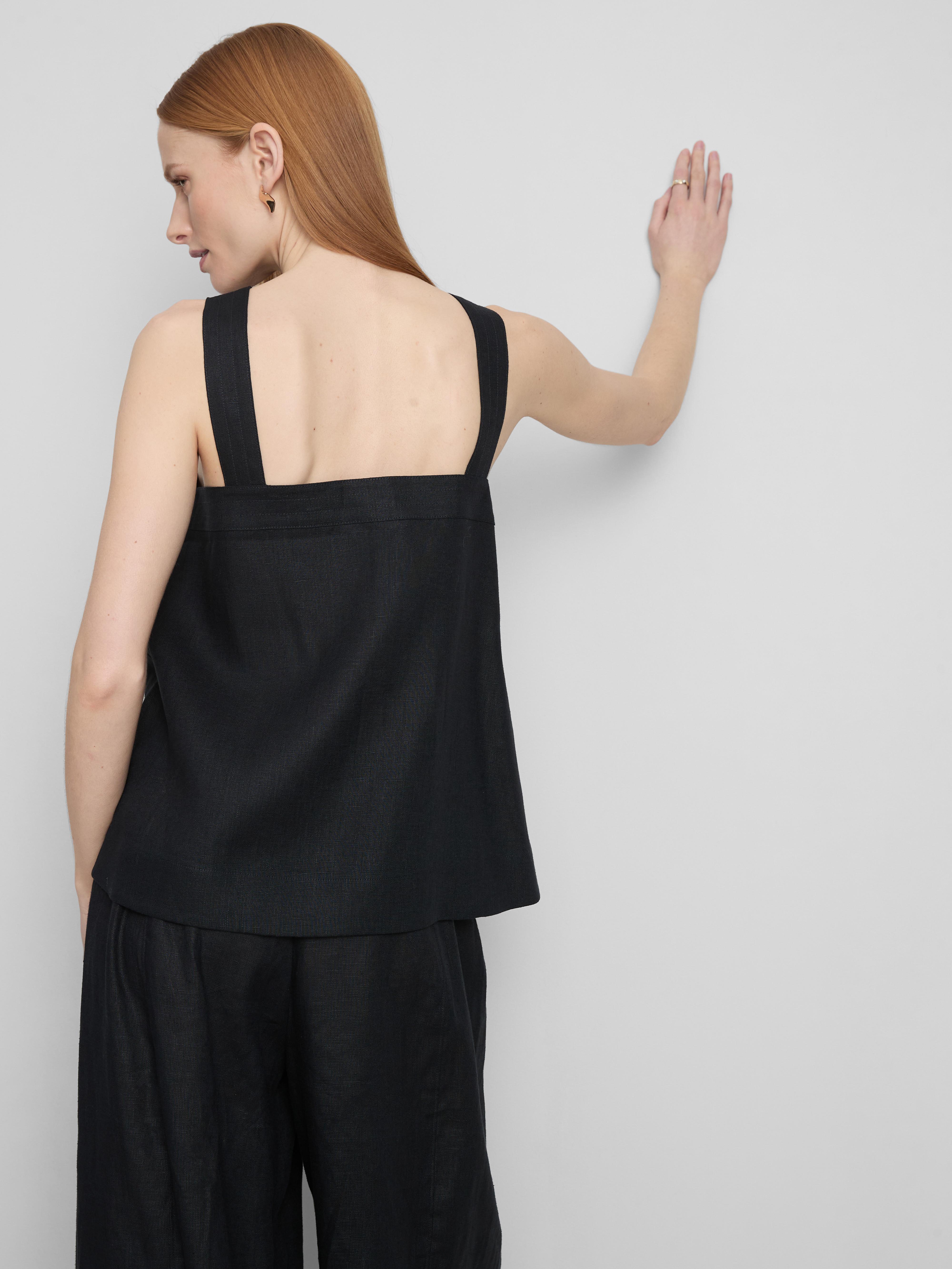 The Edit A-Line Wide Strap Linen Top