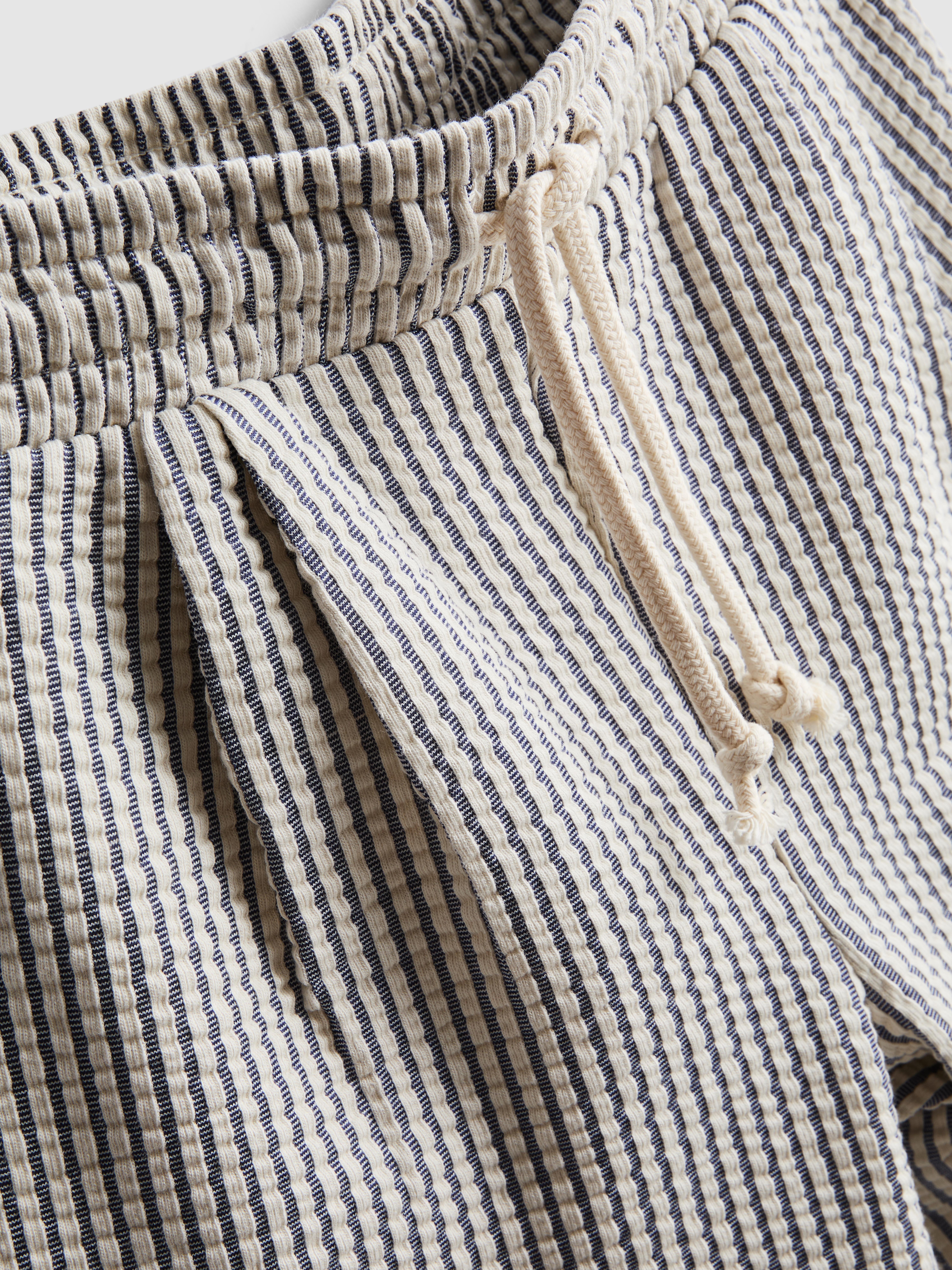 7-15 anos | Conj. camisa/calções seersucker riscas