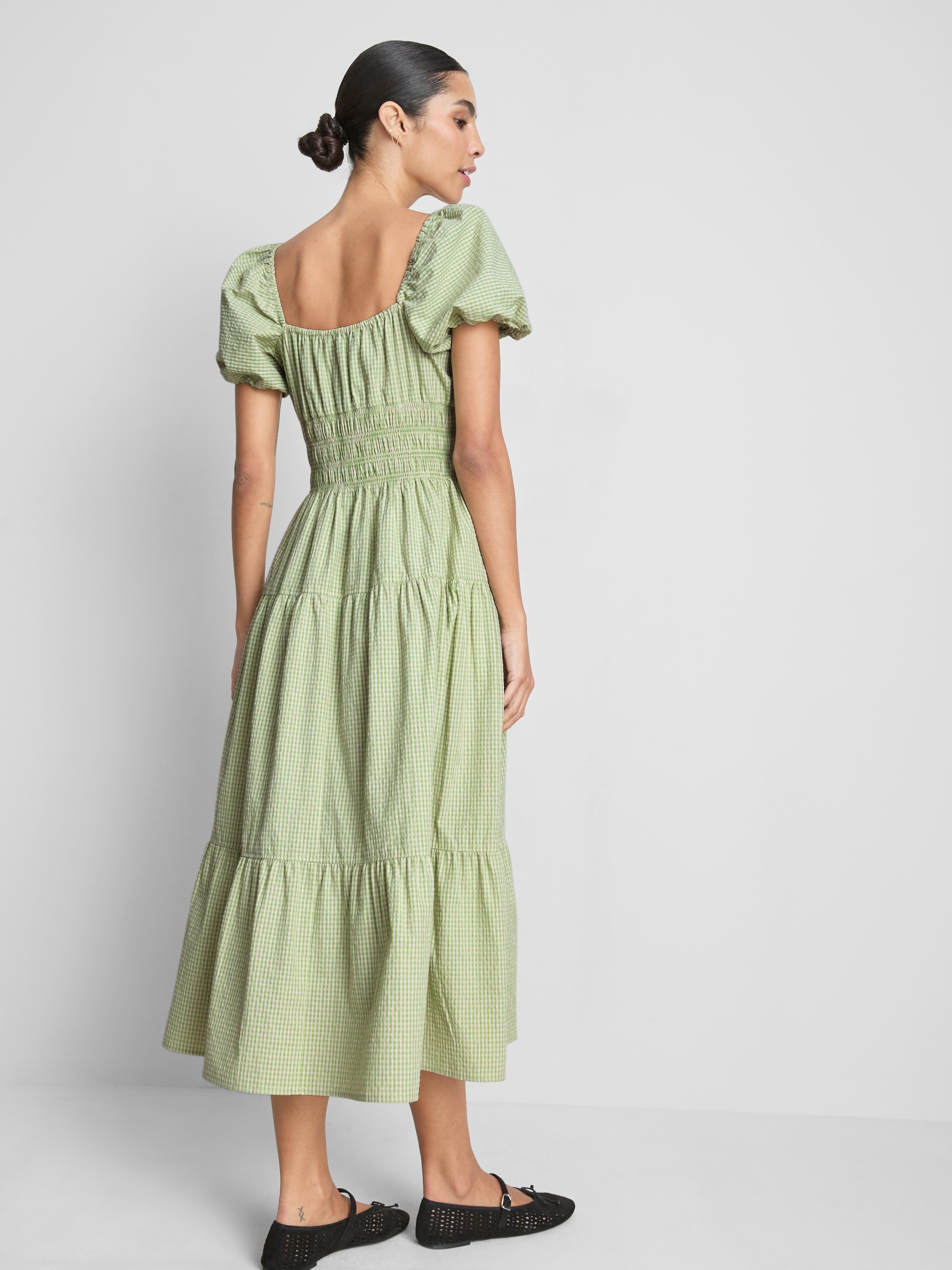 Vestido midi de cuadros a capas de Stacey Solomon