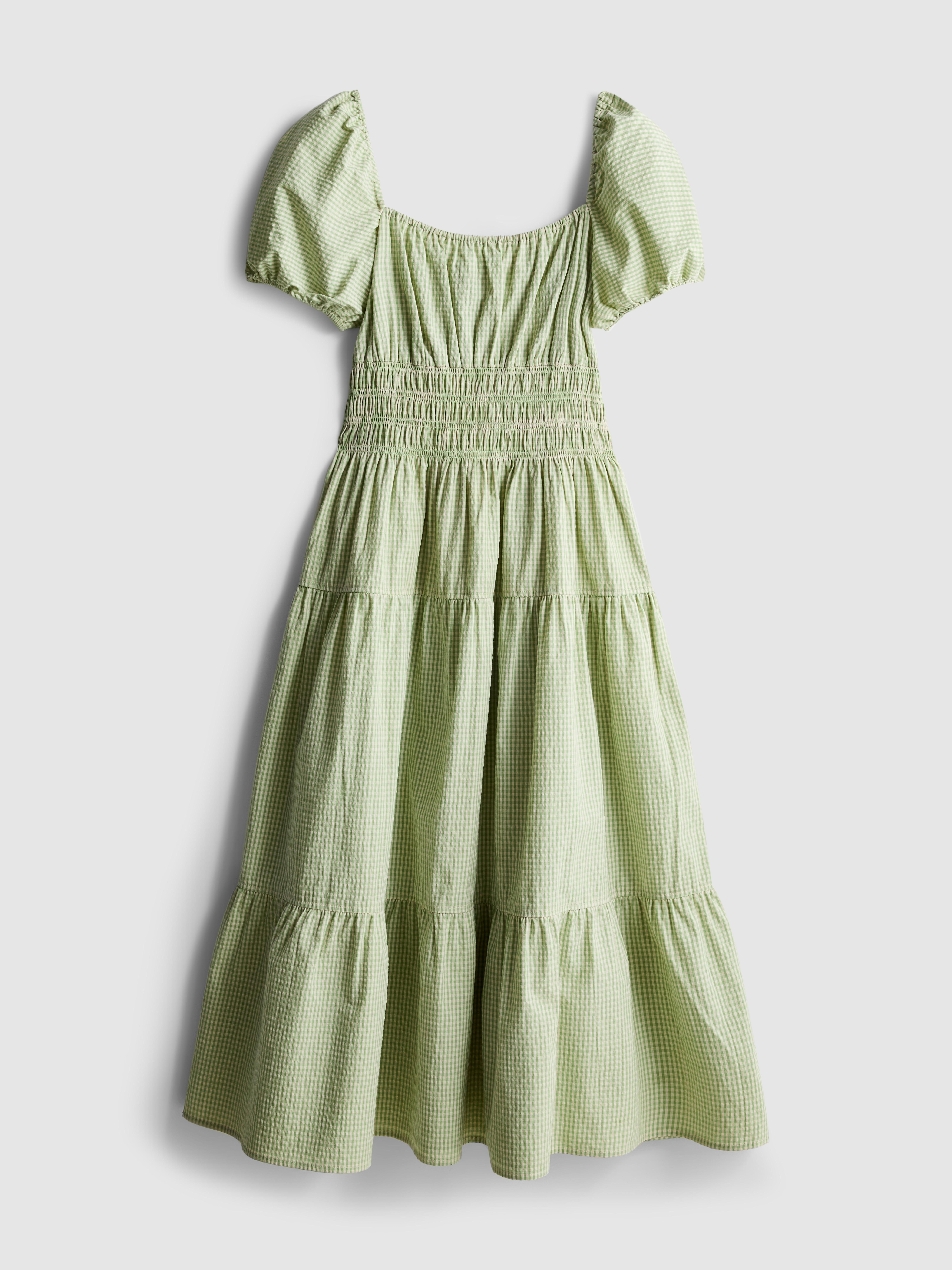 Vestido midi de cuadros a capas de Stacey Solomon