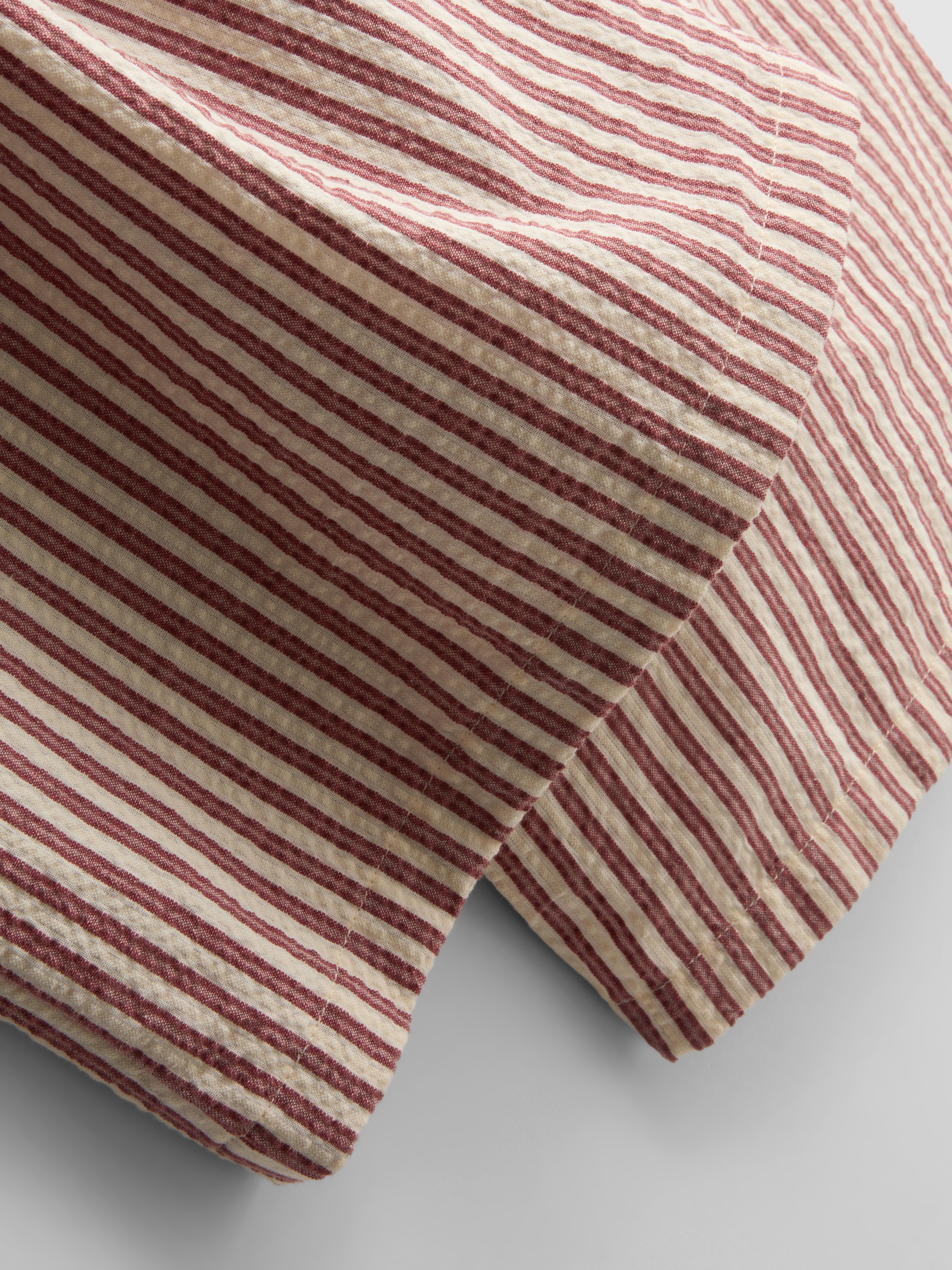 Cotton Striped Wide-Leg Seersucker Pants