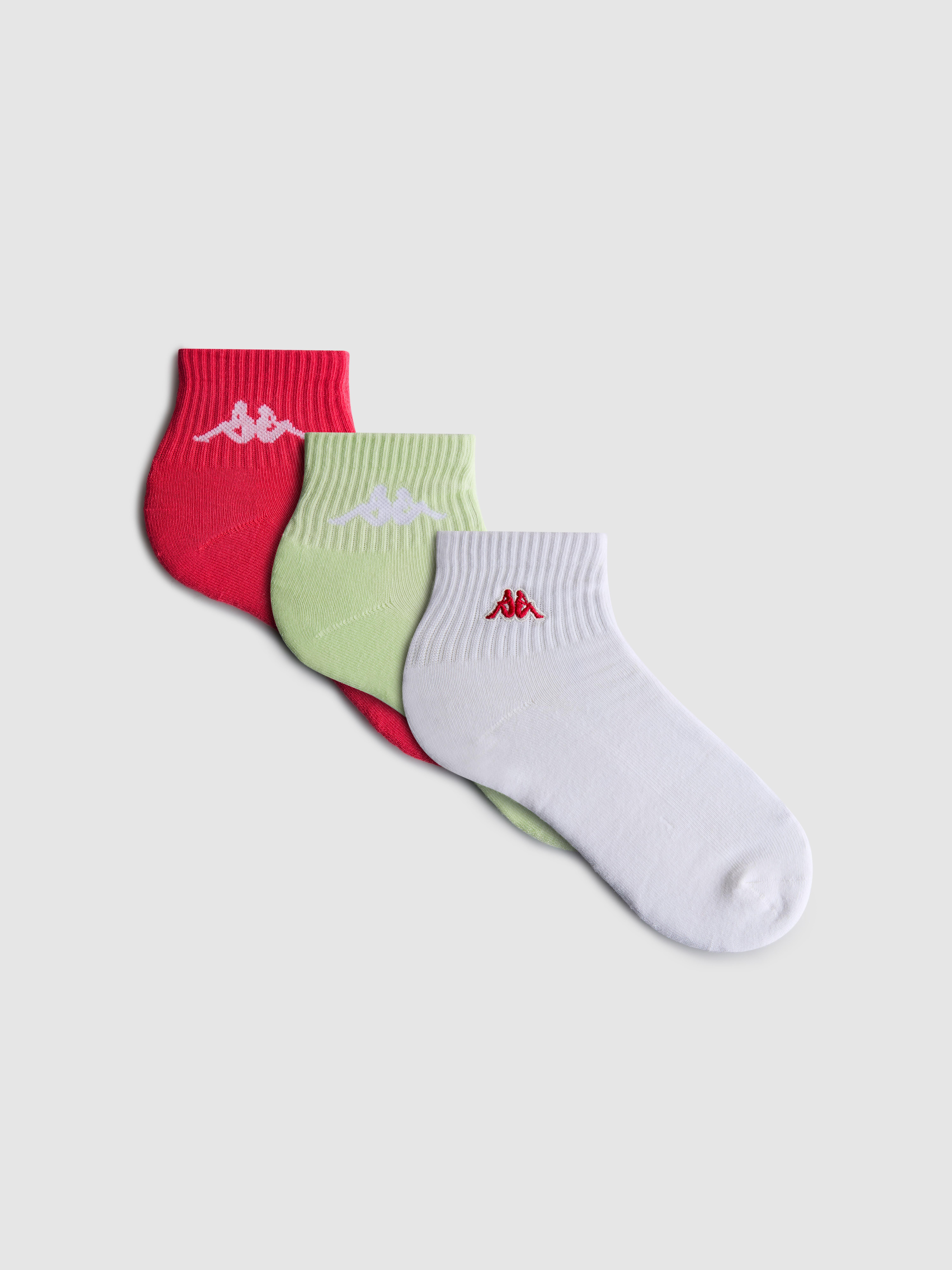 3pk Cotton Rich Kappa Quarter Crew Socks