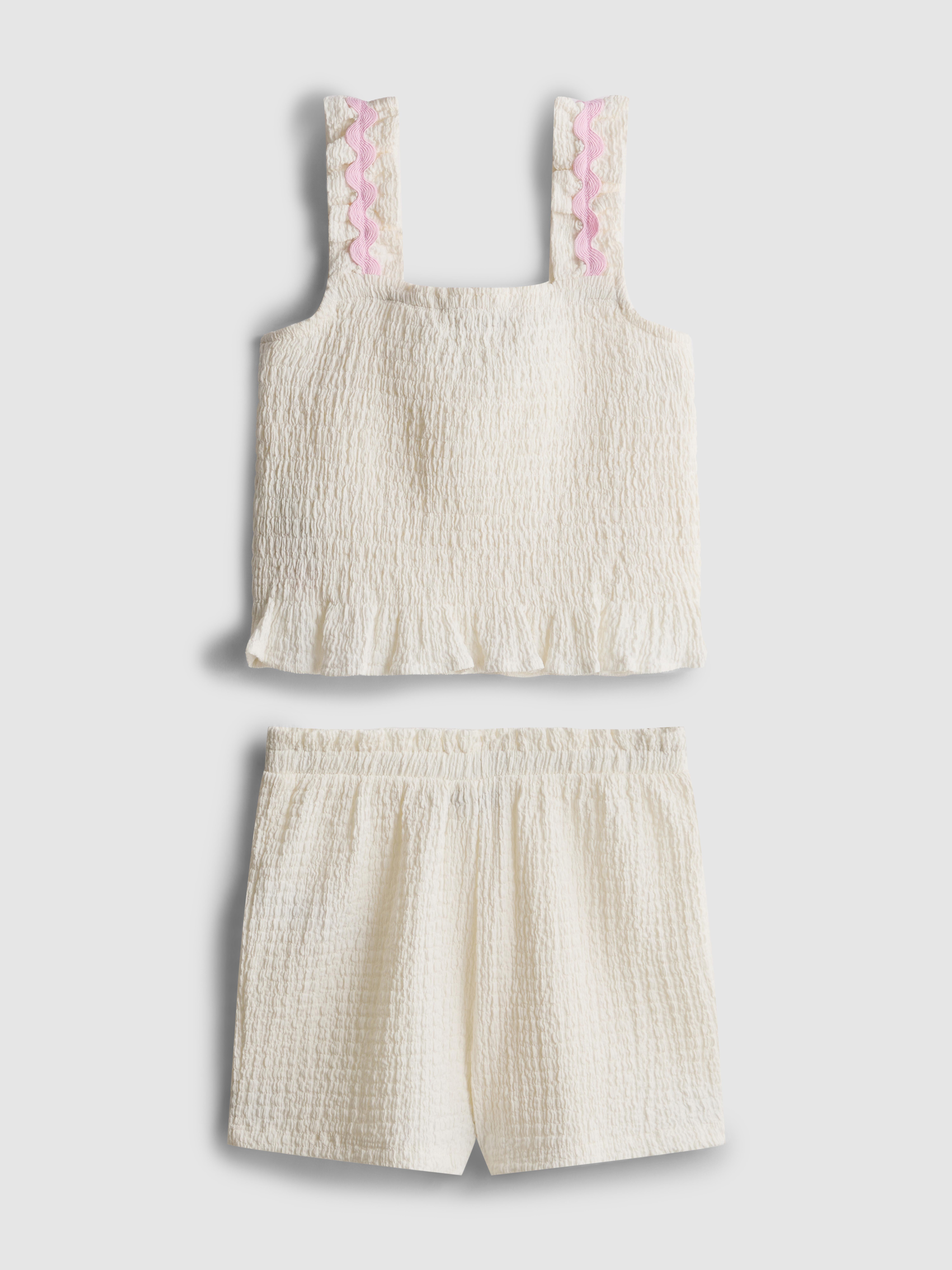 1.5-8yrs | Crinkle Textured Top and Shorts Set