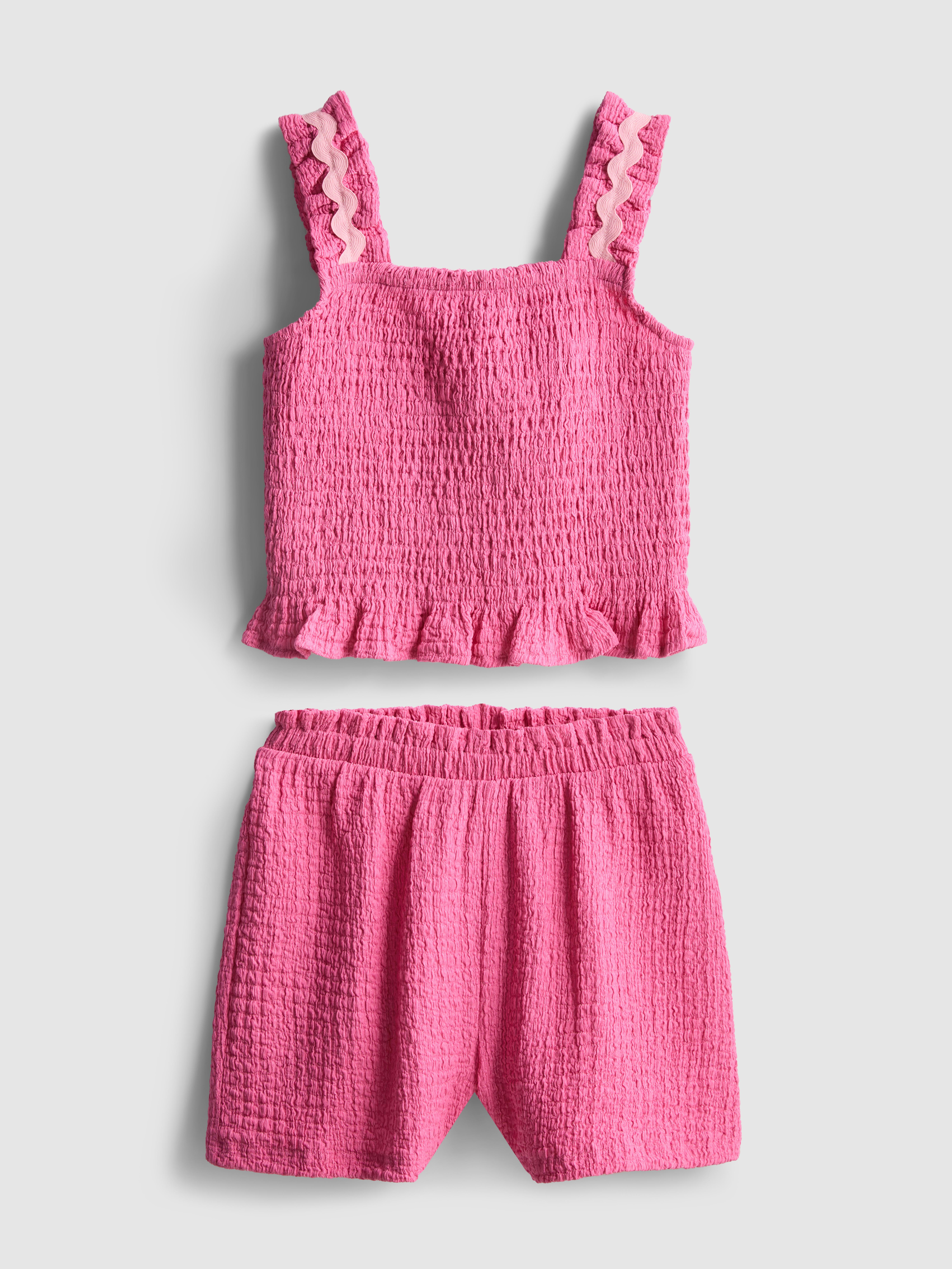 1.5-8yrs | Crinkle Textured Top and Shorts Set