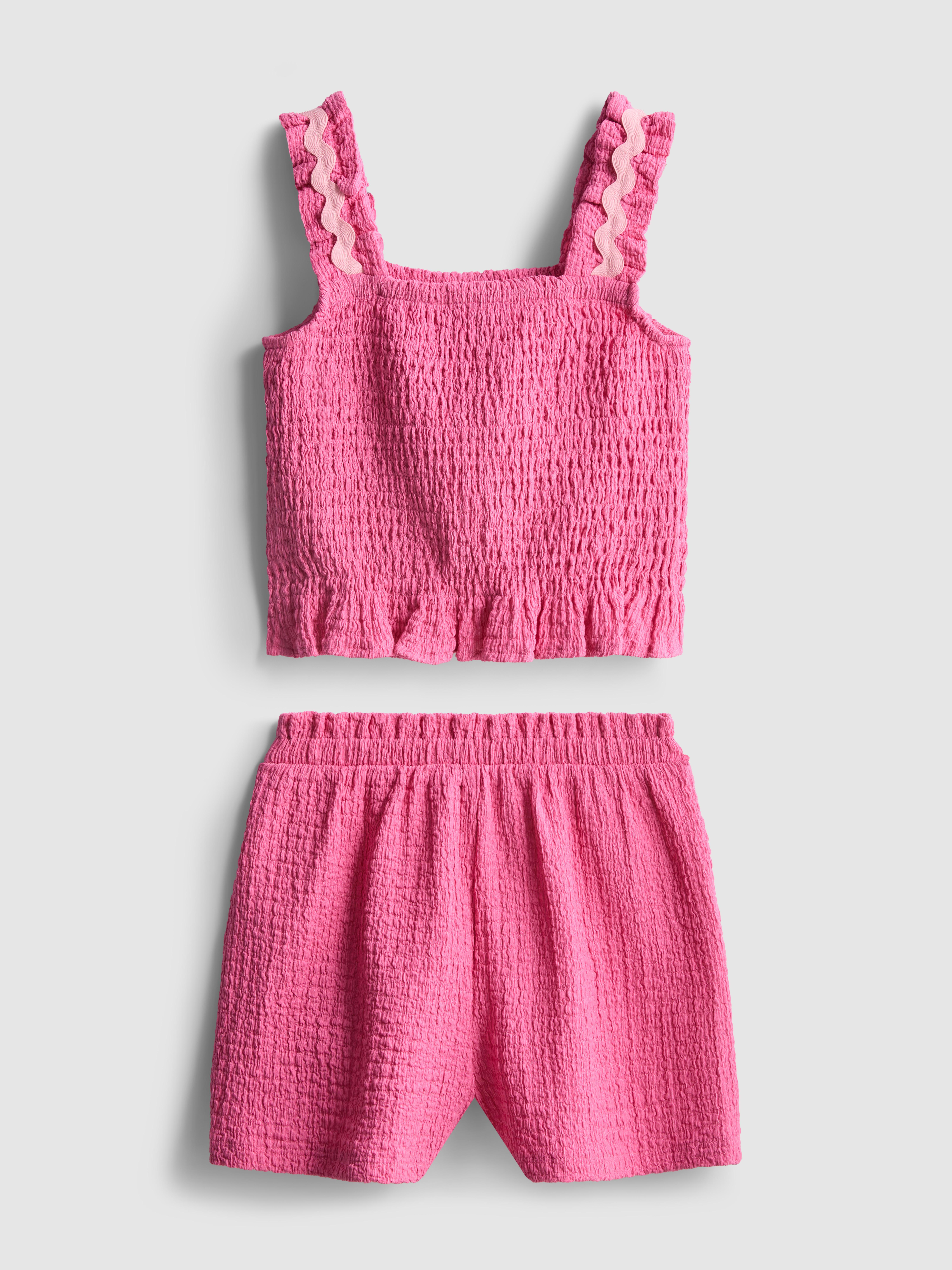 1.5-8yrs | Crinkle Textured Top and Shorts Set