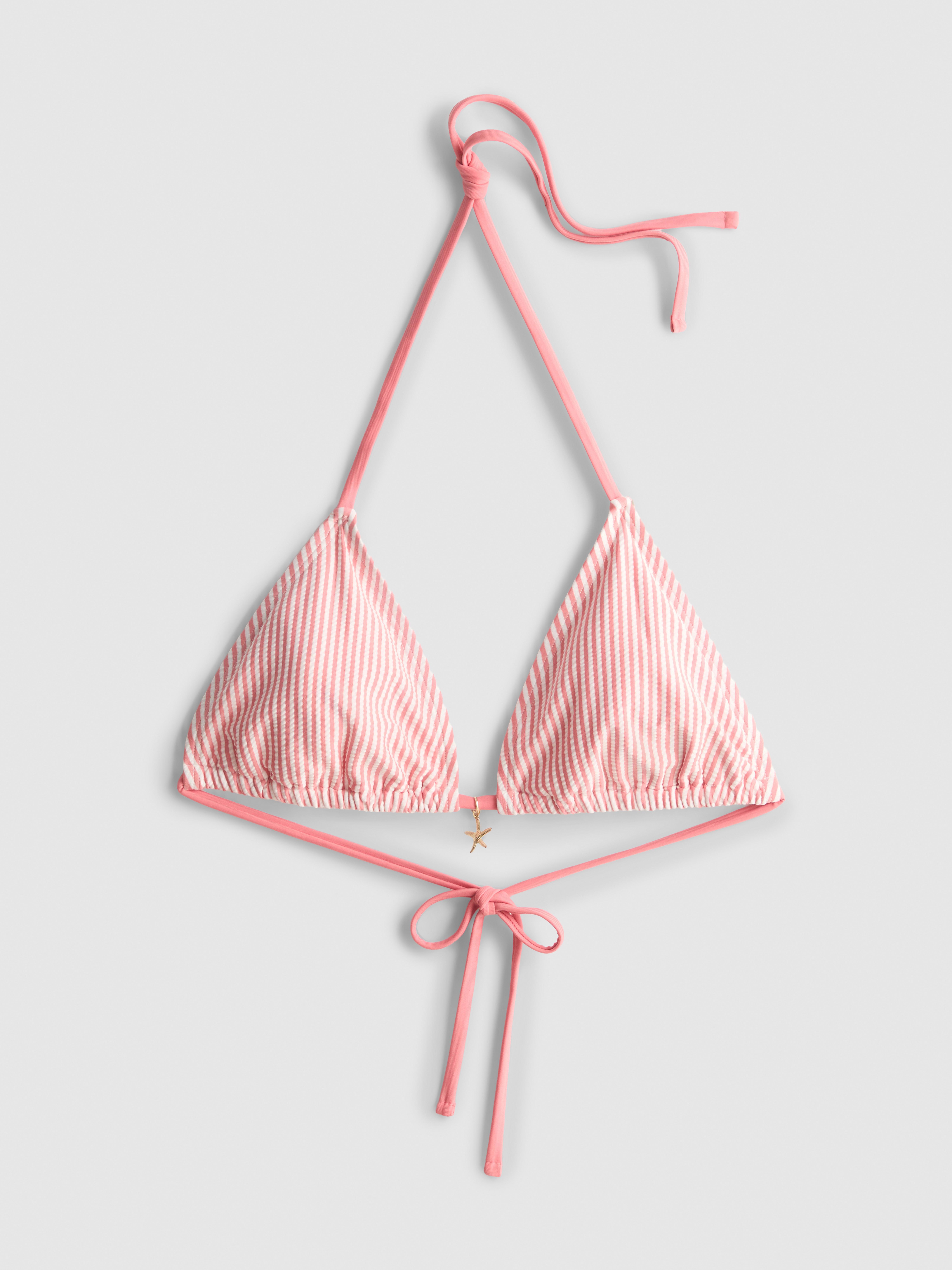 Haut de bikini triangle à rayures et étoile de mer