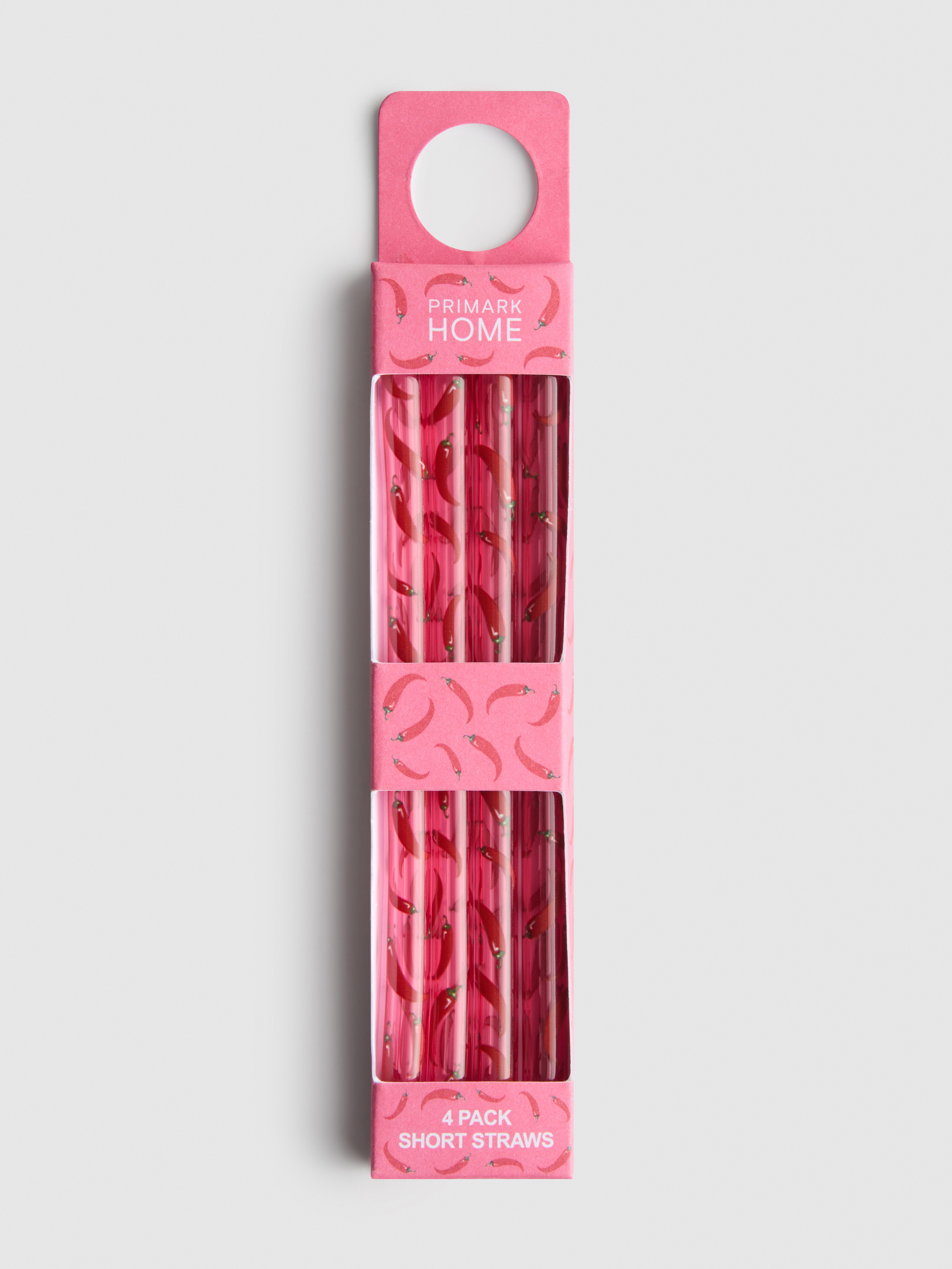 Originelle Strohhalme mit Chili-Print, 4er-Pack