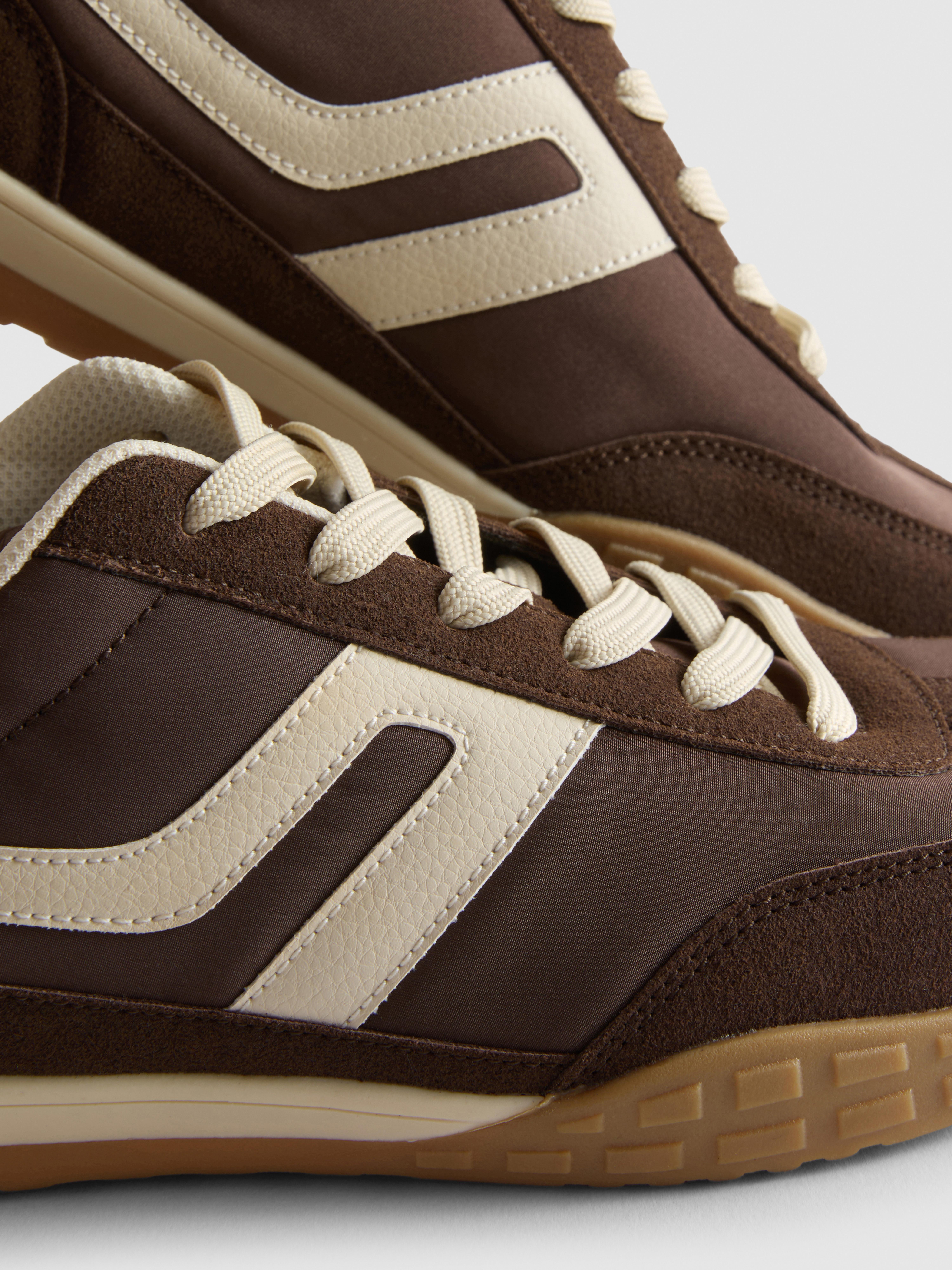 Mens Brown Contrast Panel Trainers | Primark