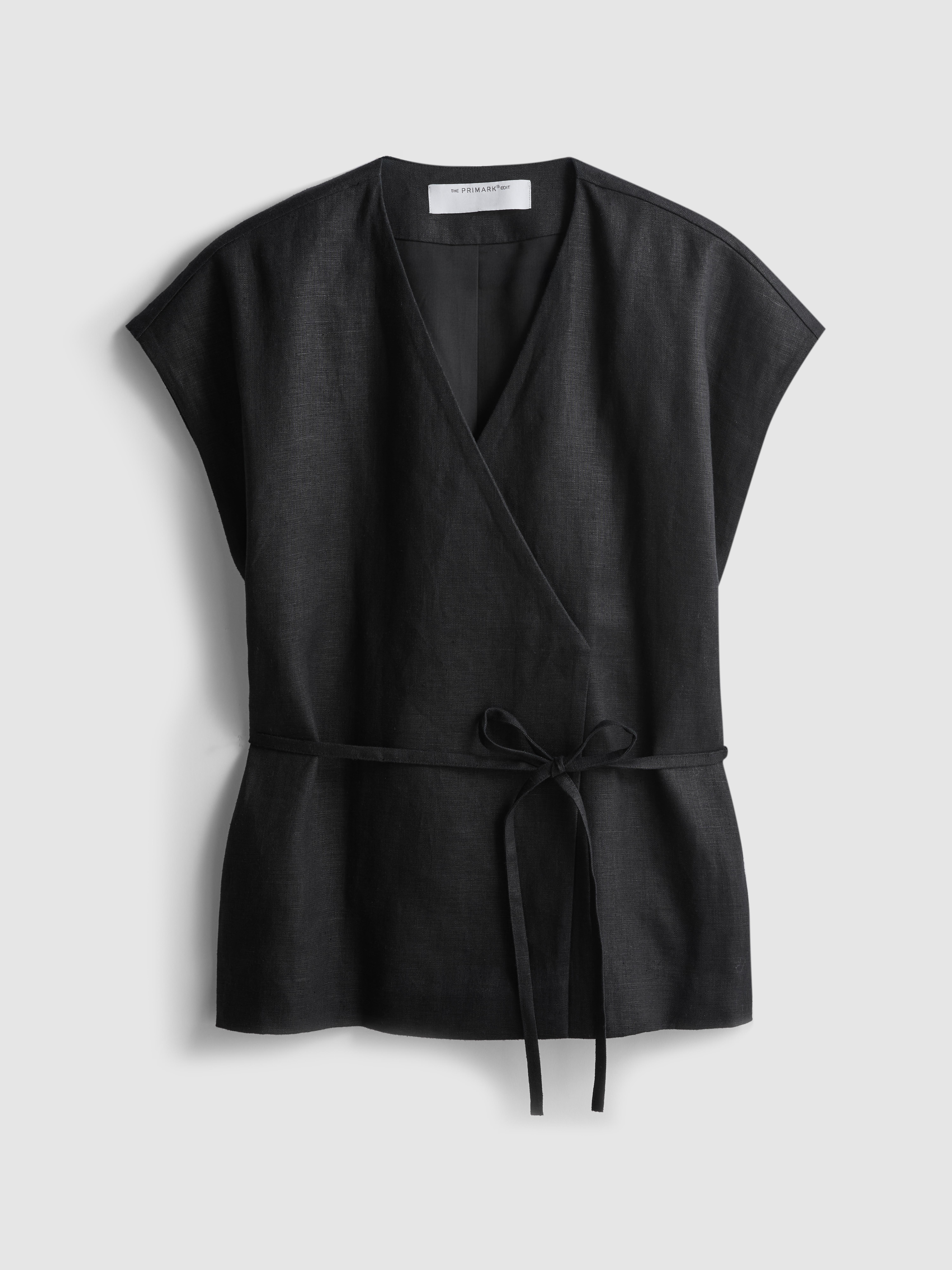Maglia a portafoglio in lino con scollo a V The Edit
