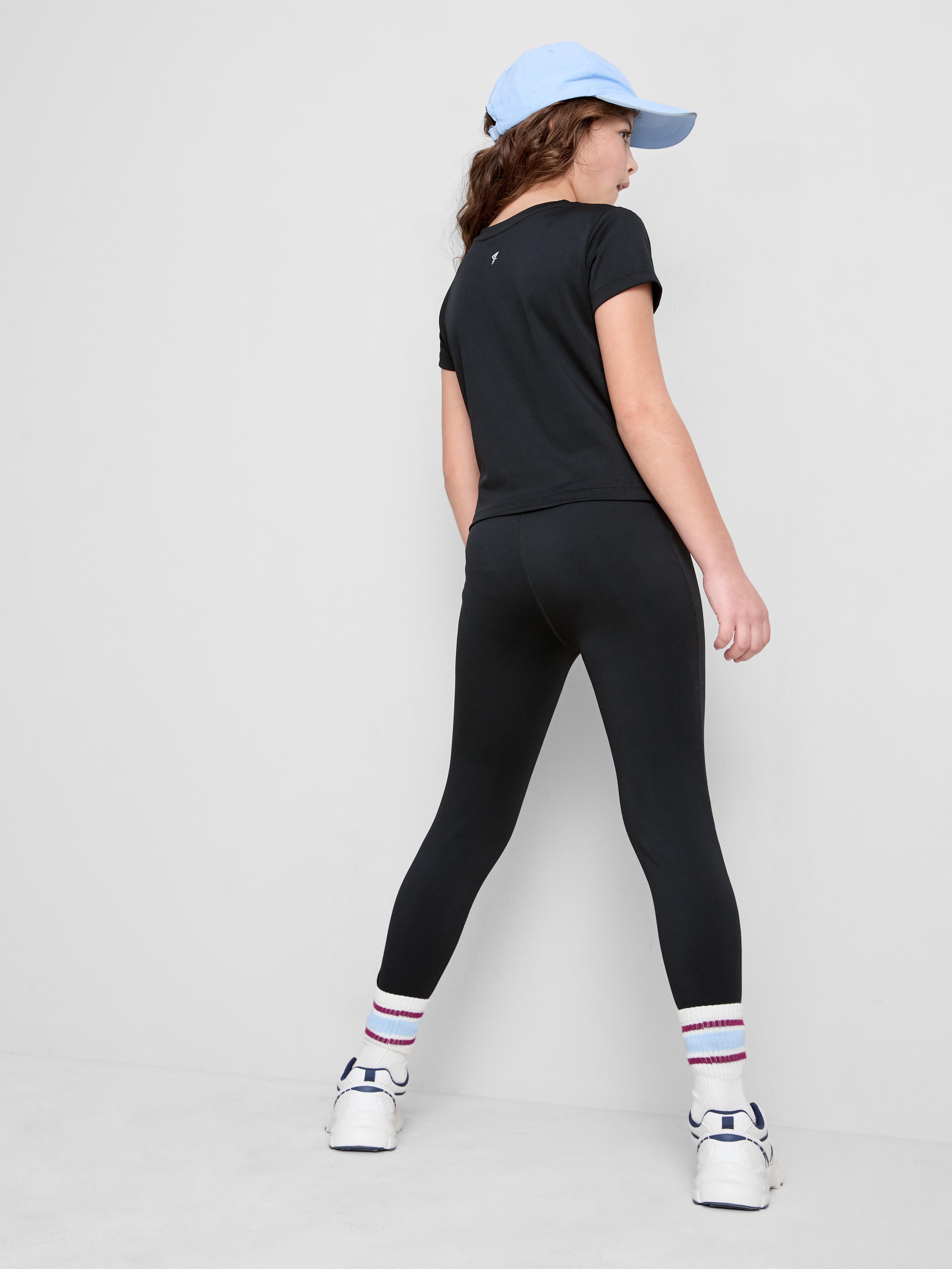 Aiseyi Leggings sportivi per bambini, comodi, sportivi, leggings, lunghi, per jogging, allenamento, lezioni di sport, Blu, 120 cm