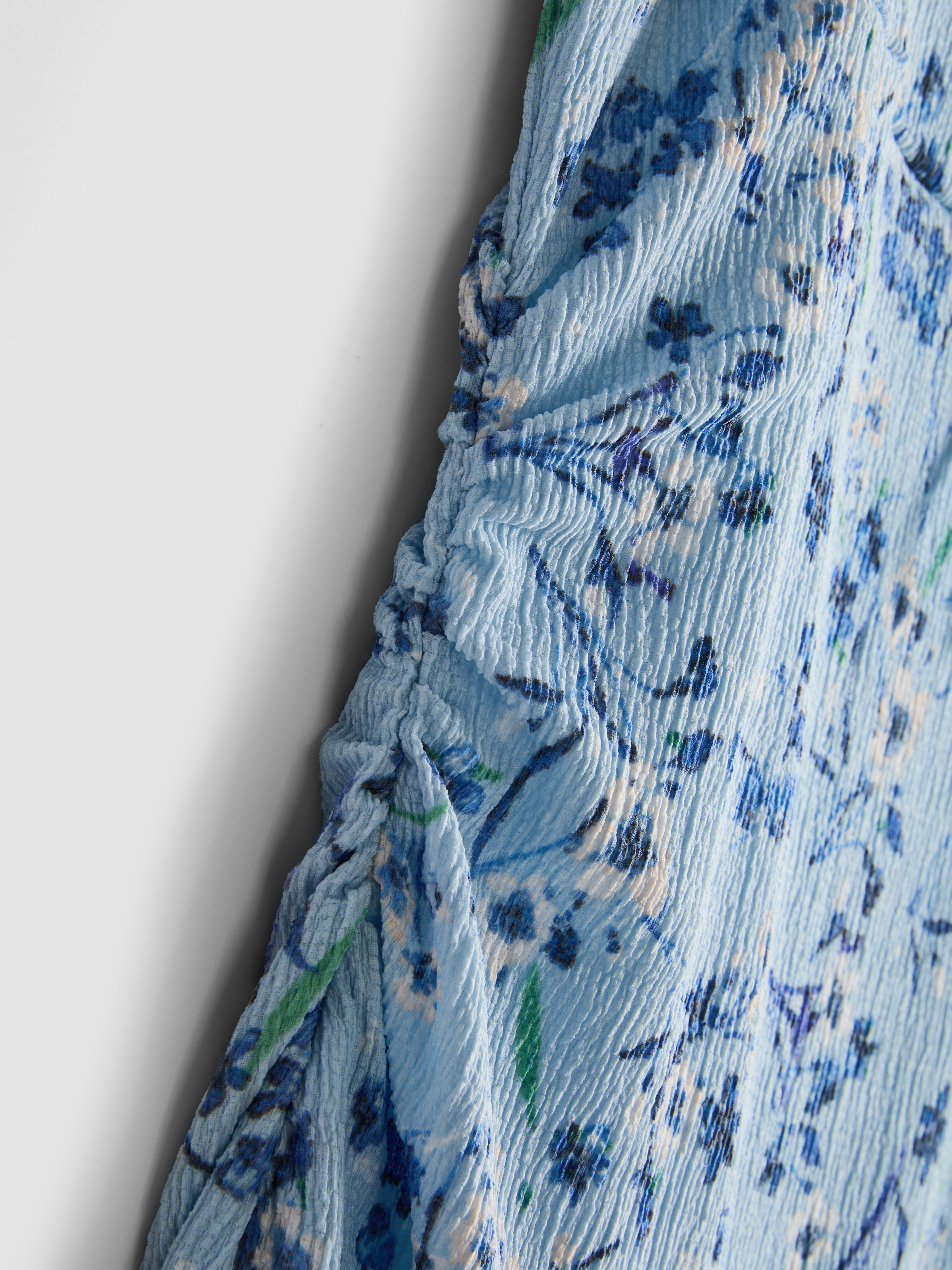 blue and white square dress Buy Wardrobe Dark Blue Crinkle-Textured A-Line Dress from Westside