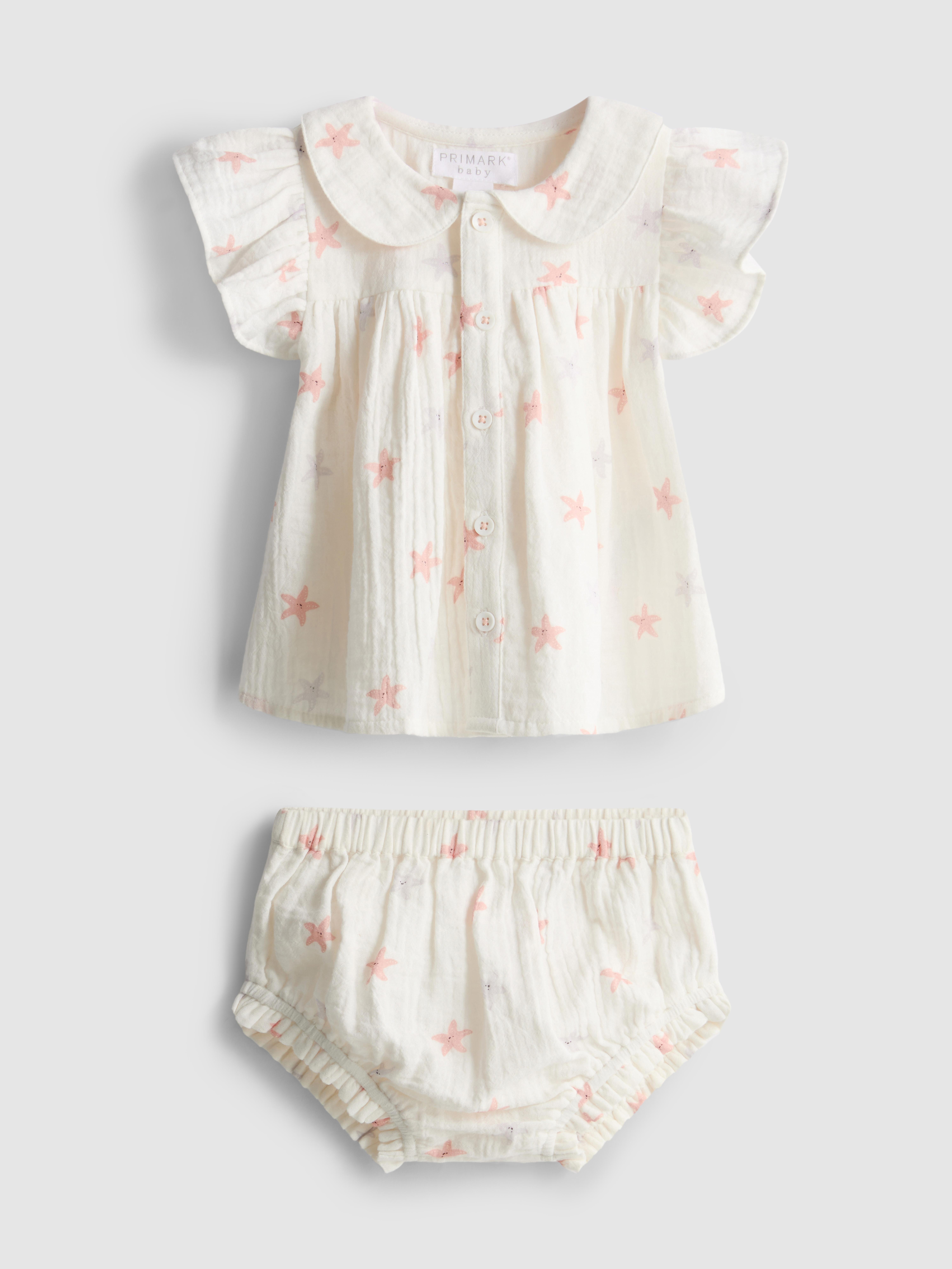 0–18 Monate | Bluse und Pluderhose mit Sterngrafik für Neugeborene