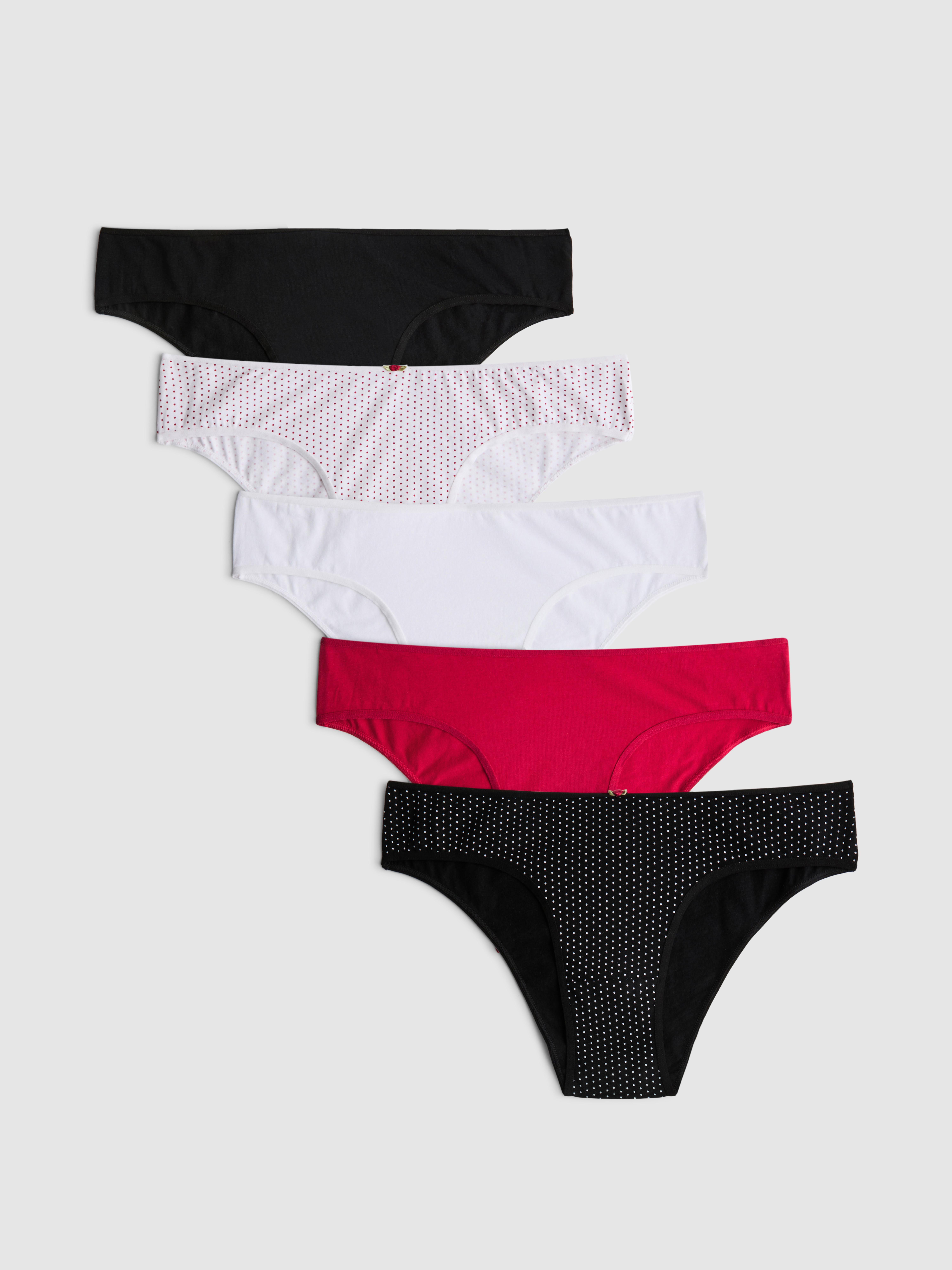 Katoenrijke Brazilian slips met print, set van 5